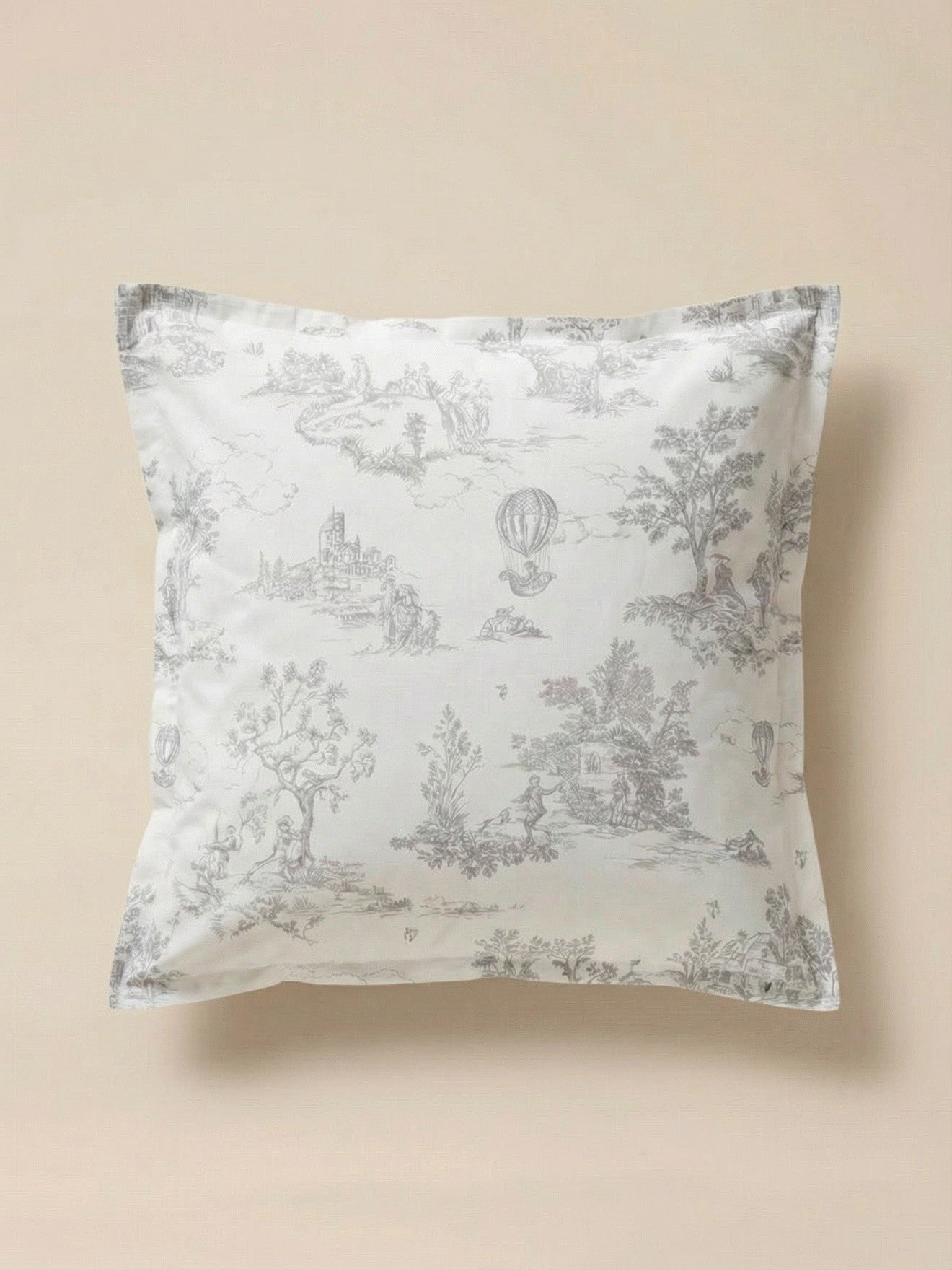 Kopfkissenbezug aus Baumwoll-Perkal « Toile de Jouy-Esprit »