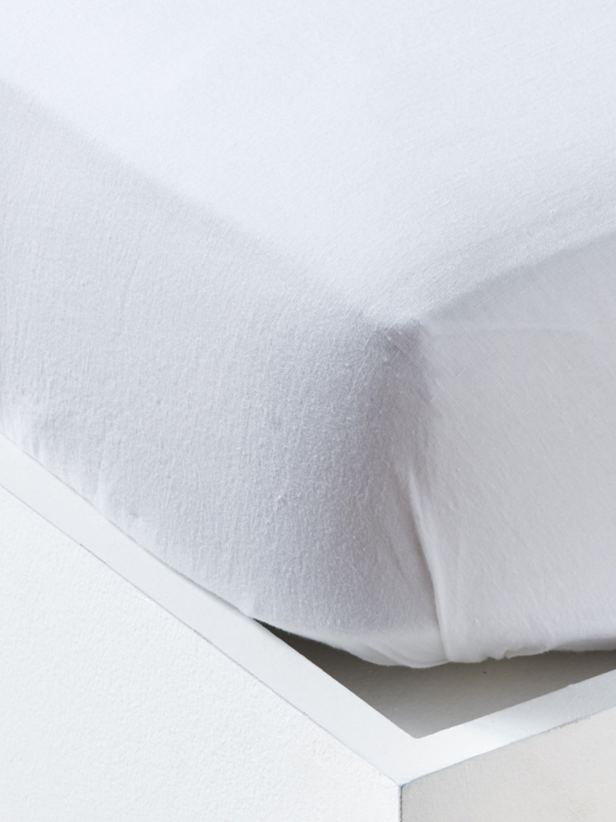 Spannbettlaken, einfarbig, gewaschenes Leinen „Cocooning“