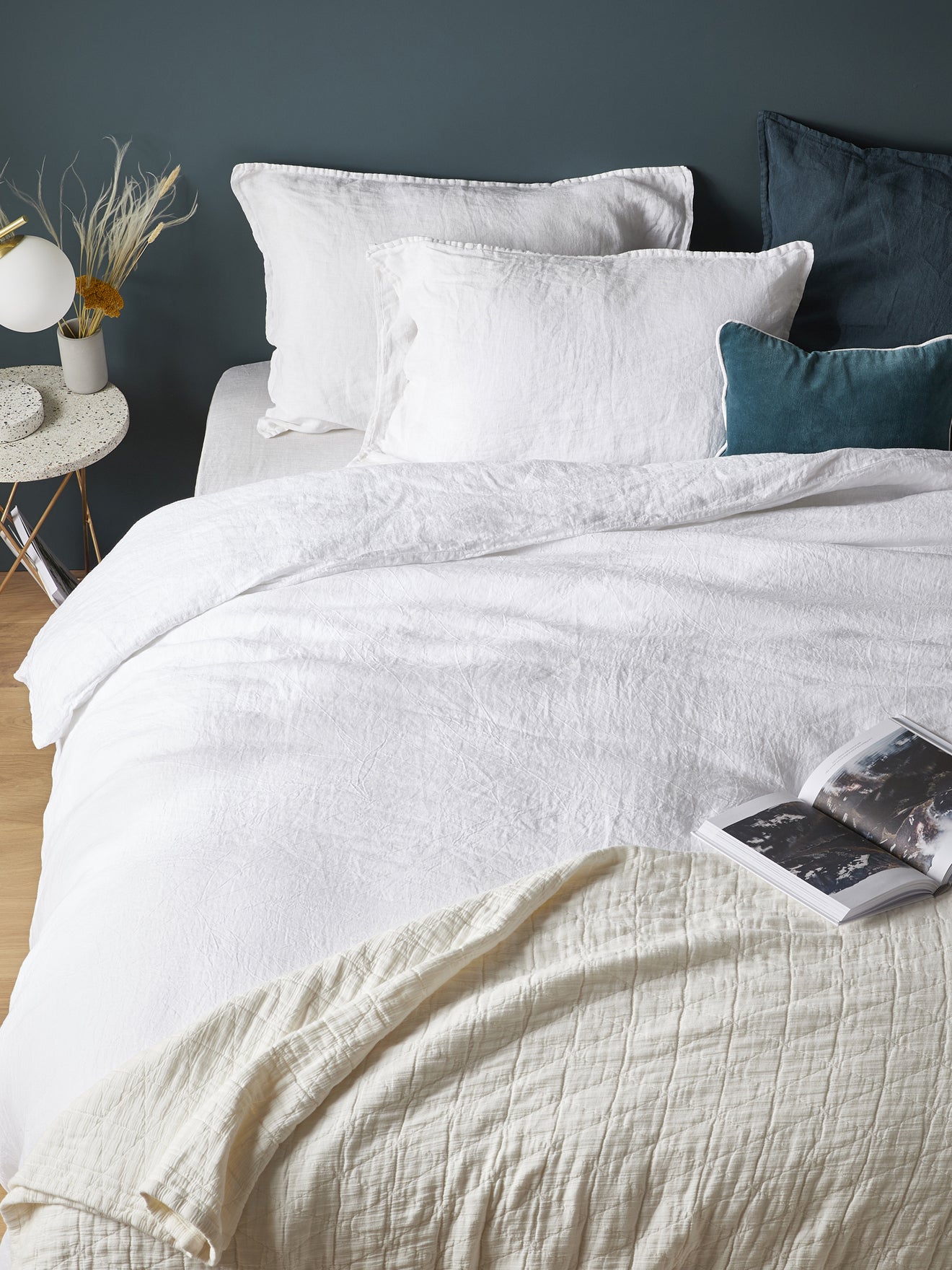 Bettbezug aus gewaschenem Leinen « Cocooning »