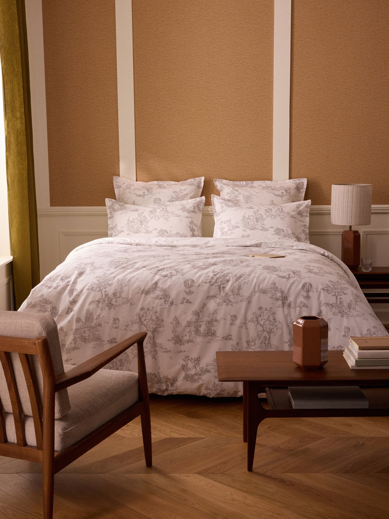 Bettbezug aus Baumwoll-Perkal « Toile de Jouy-Esprit »