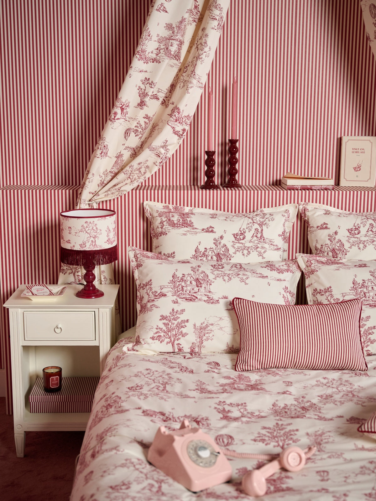 Bettbezug aus Baumwoll-Perkal « Toile-de-Jouy-Esprit »
