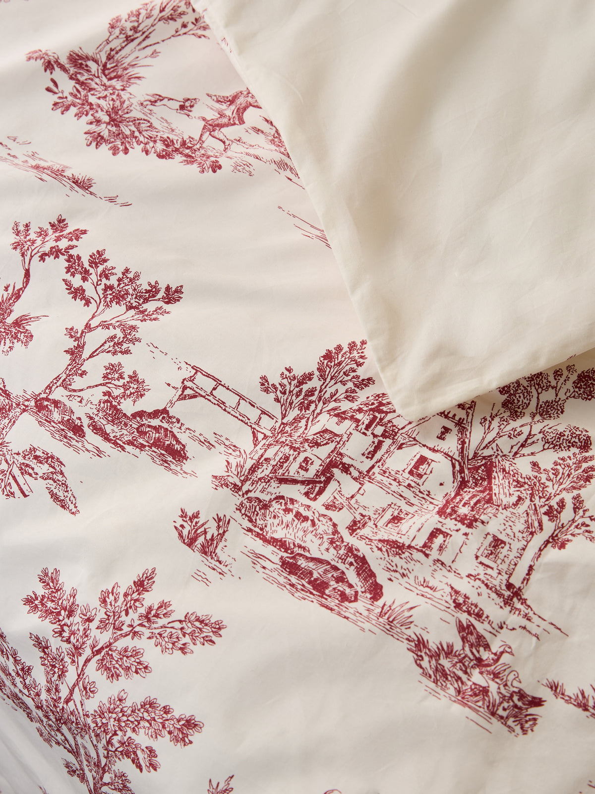 Bettbezug aus Baumwoll-Perkal « Toile-de-Jouy-Esprit »