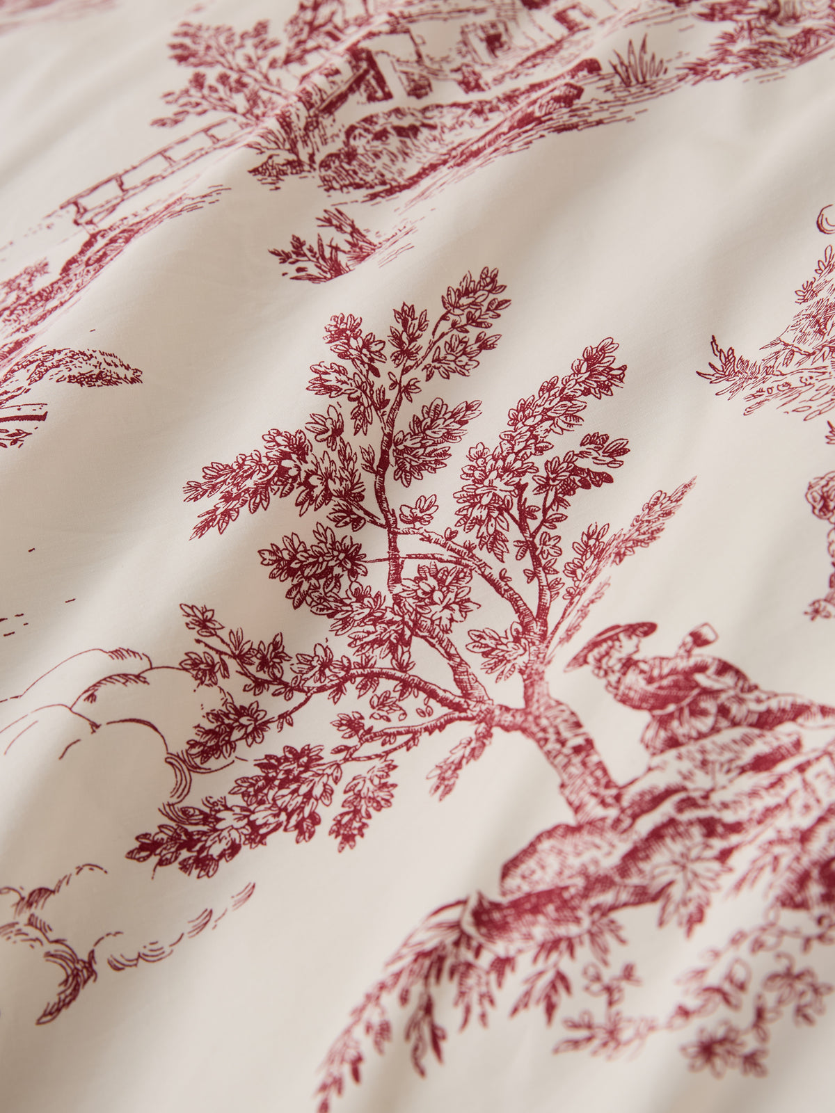 Bettbezug aus Baumwoll-Perkal « Toile-de-Jouy-Esprit »