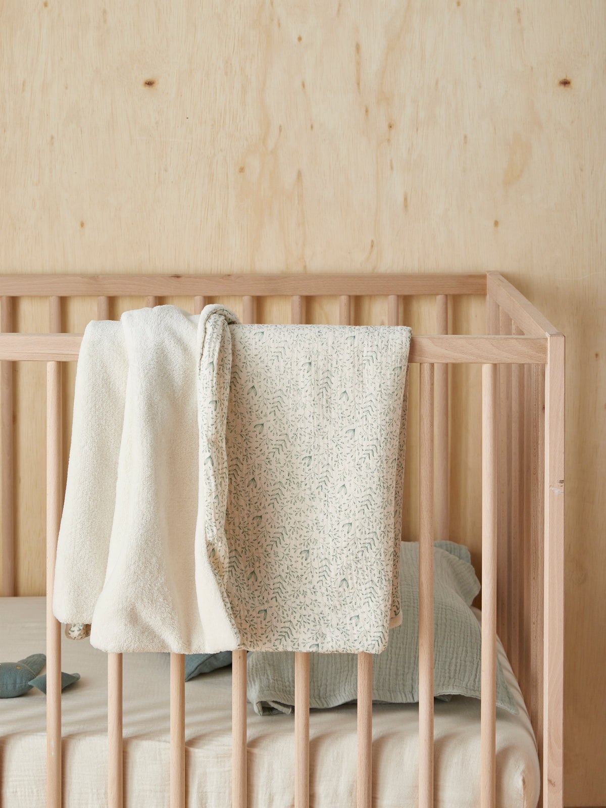 Baby-Plaid aus strukturierter Baumwolle und Mikrofleece