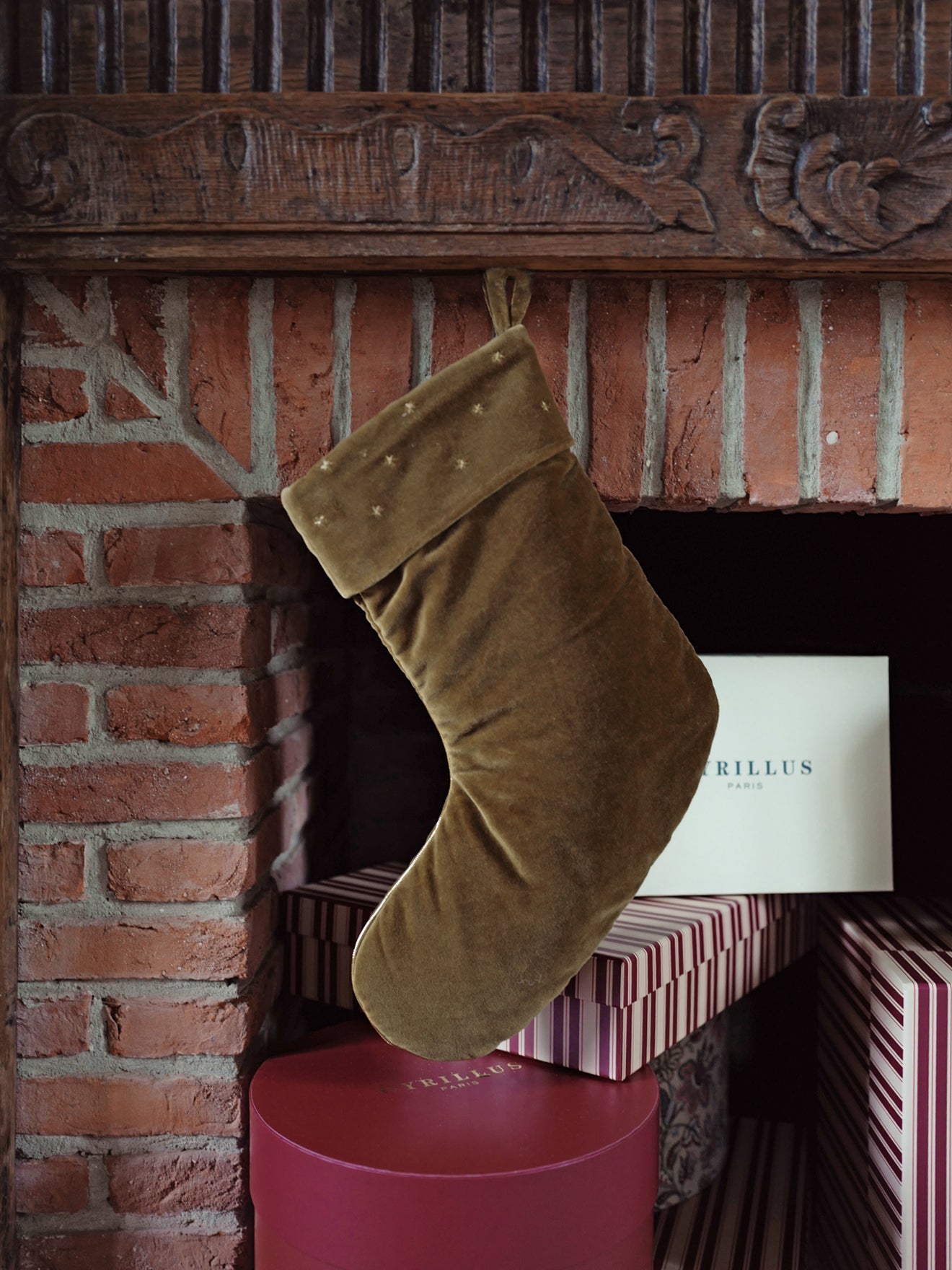 Große Nikolausstiefel aus Velours