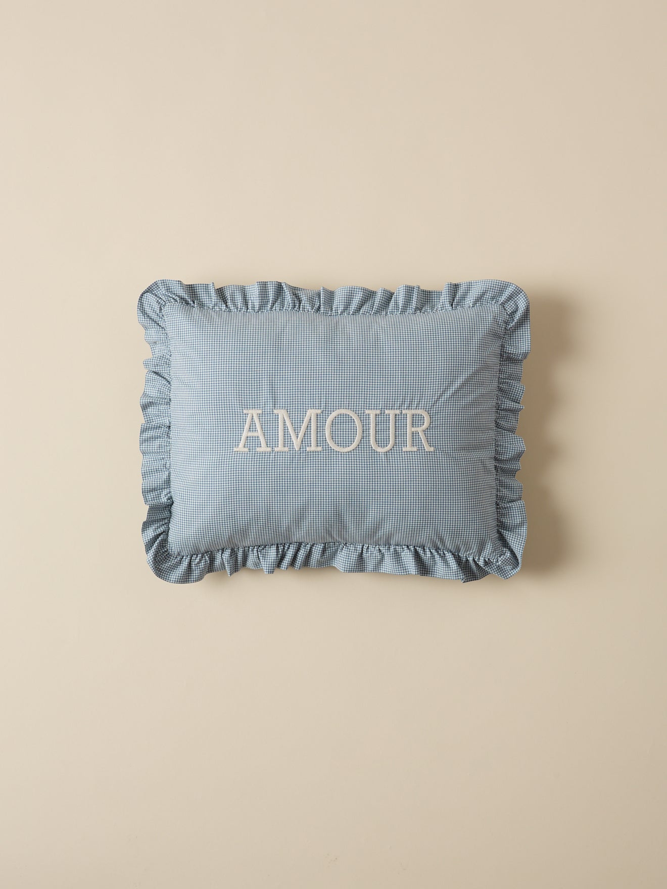 Kissen « Amour » mit Vichy-Print