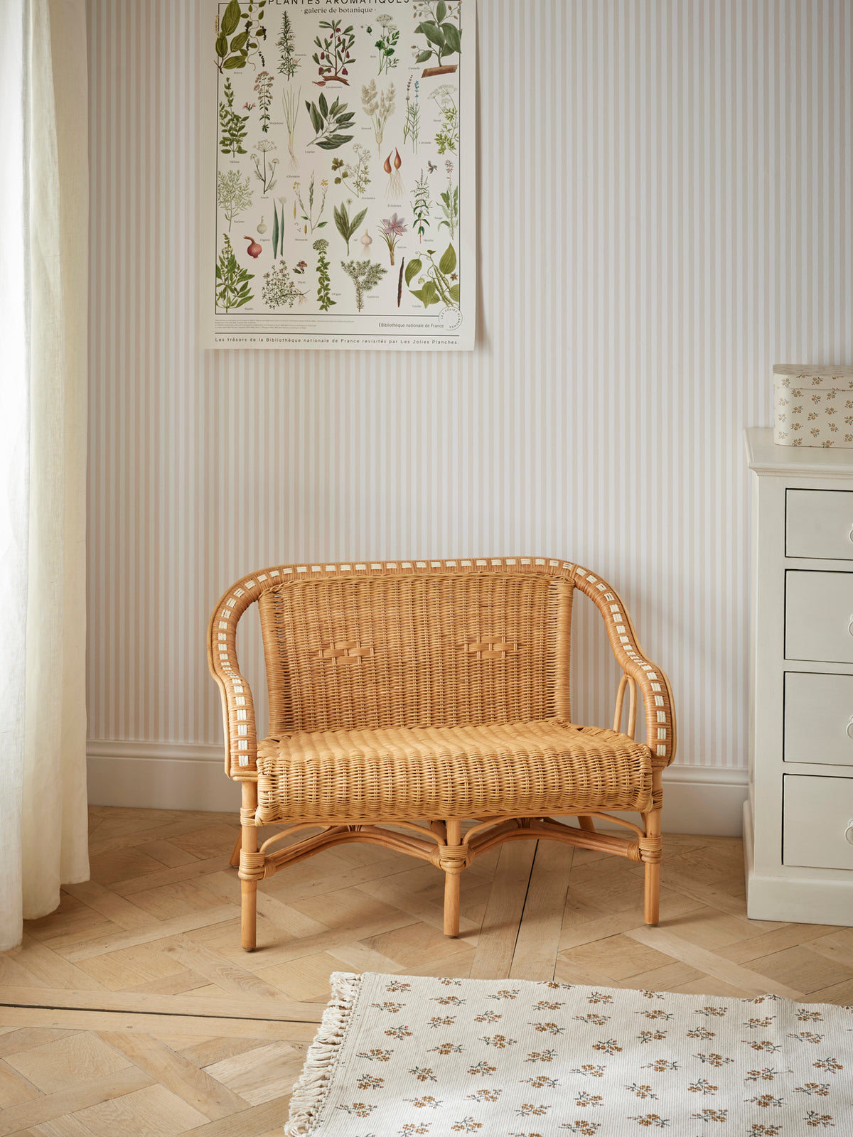 Kinder-Sitzbank aus Rattan « Marcel »