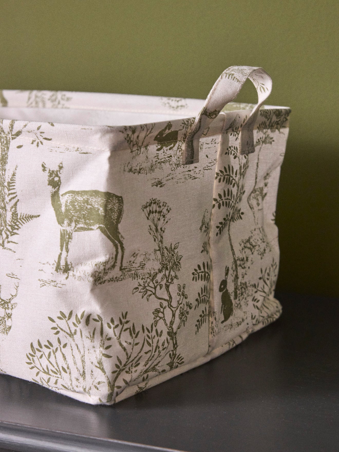 Eckiger Aufbewahrungskorb im Toile de Jouy-Esprit