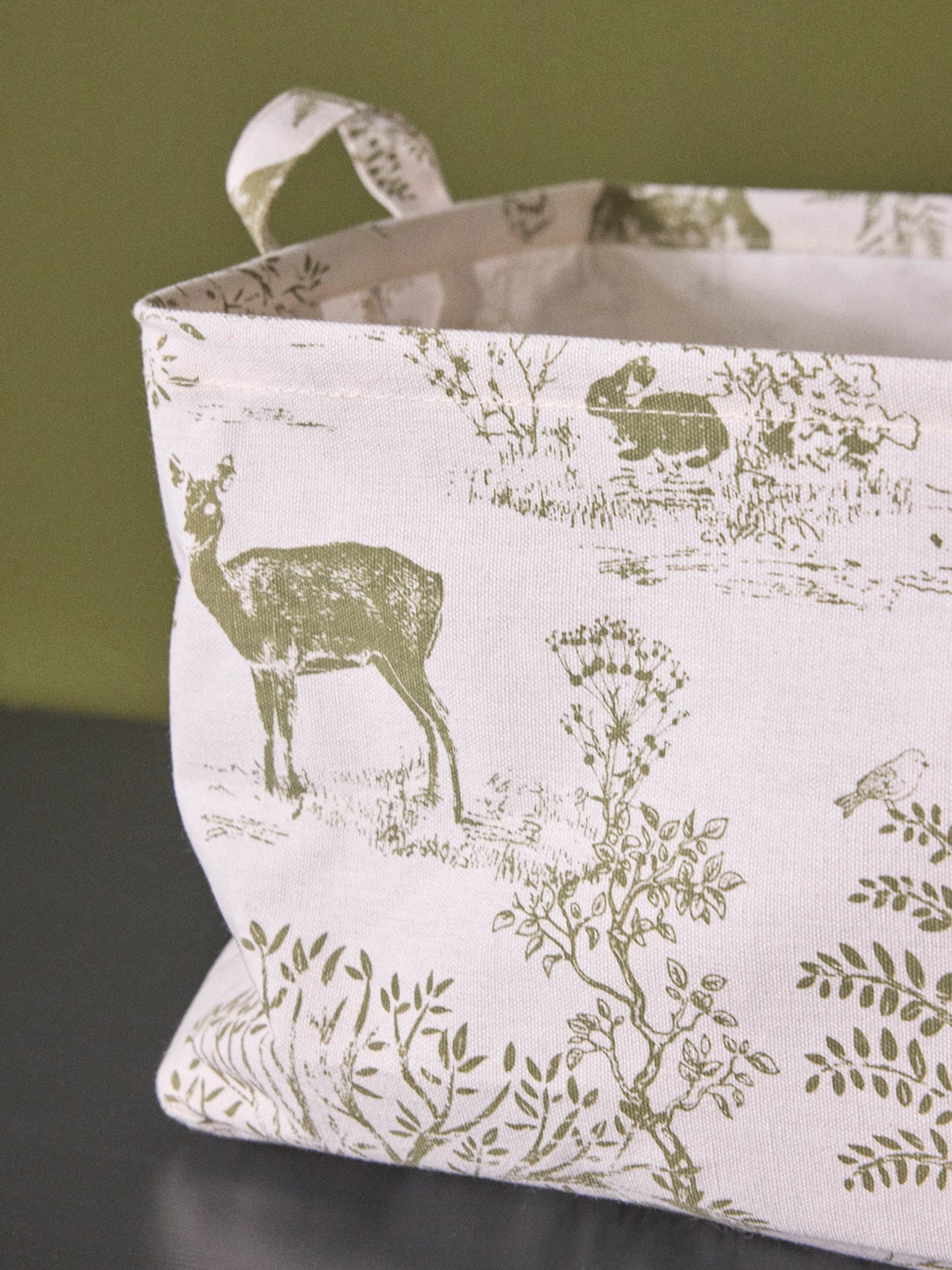 Eckiger Aufbewahrungskorb im Toile de Jouy-Esprit