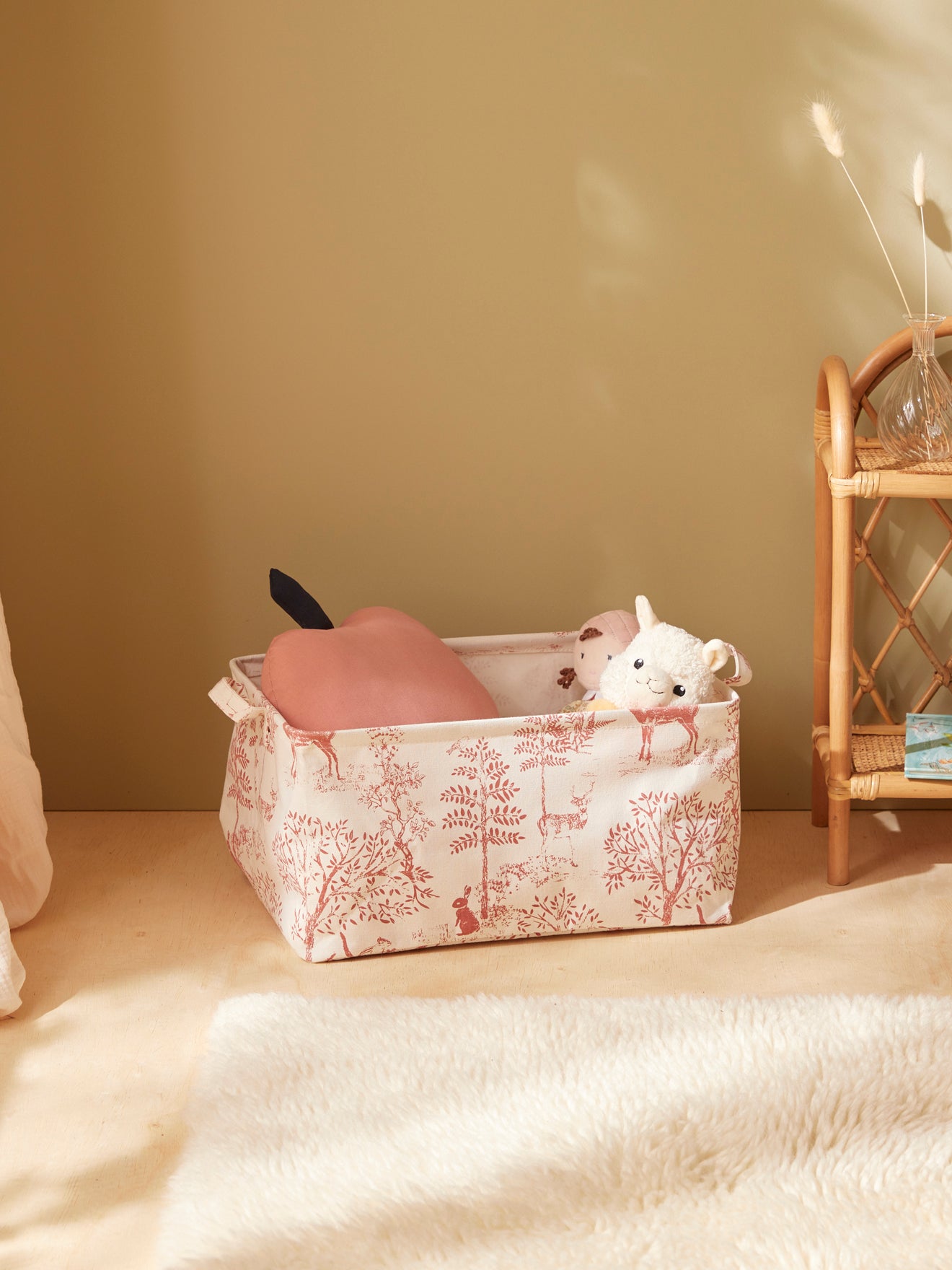 Eckiger Aufbewahrungskorb im Toile de Jouy-Esprit