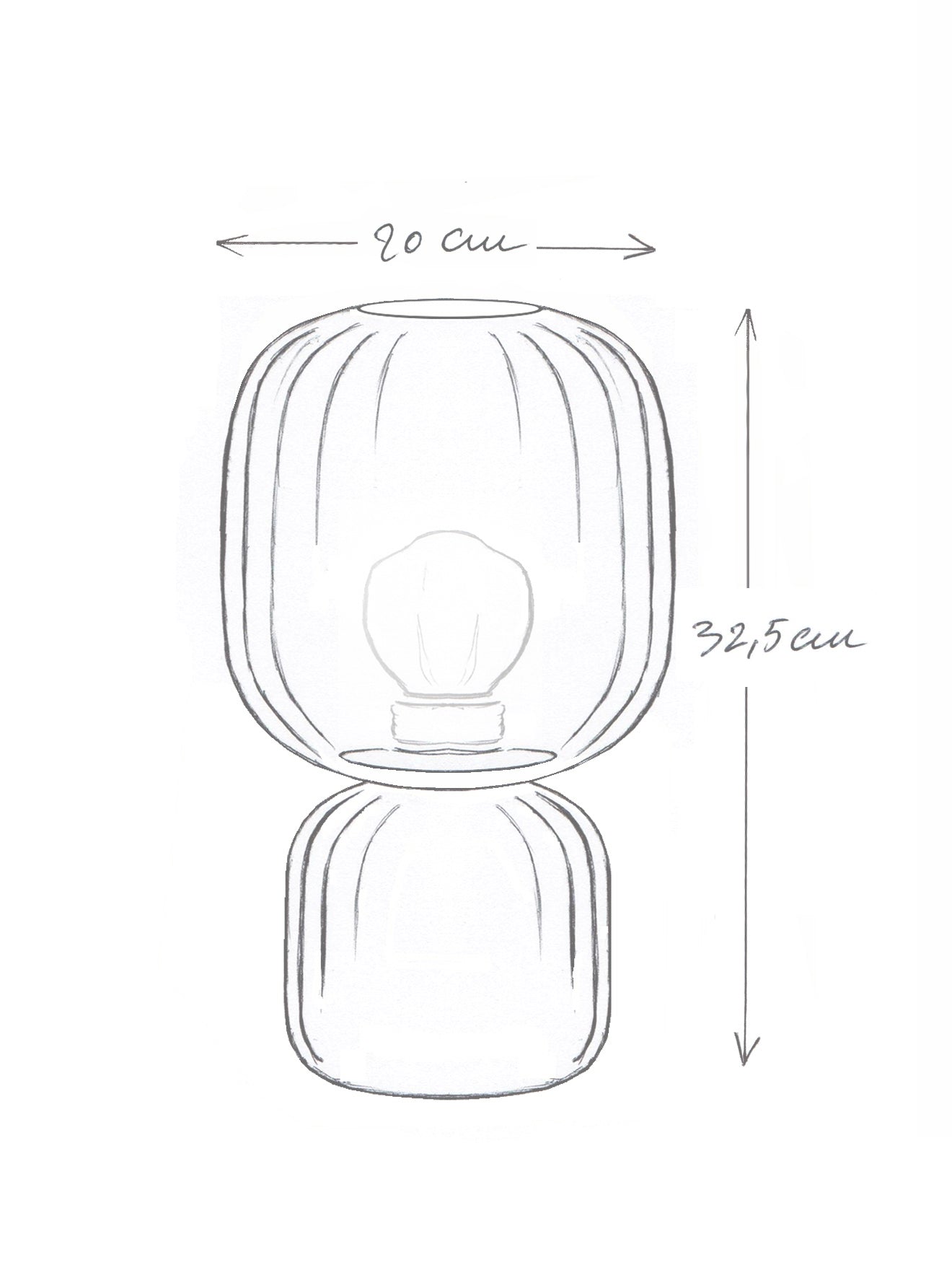 Lampe aus getöntem Glas « Louise »