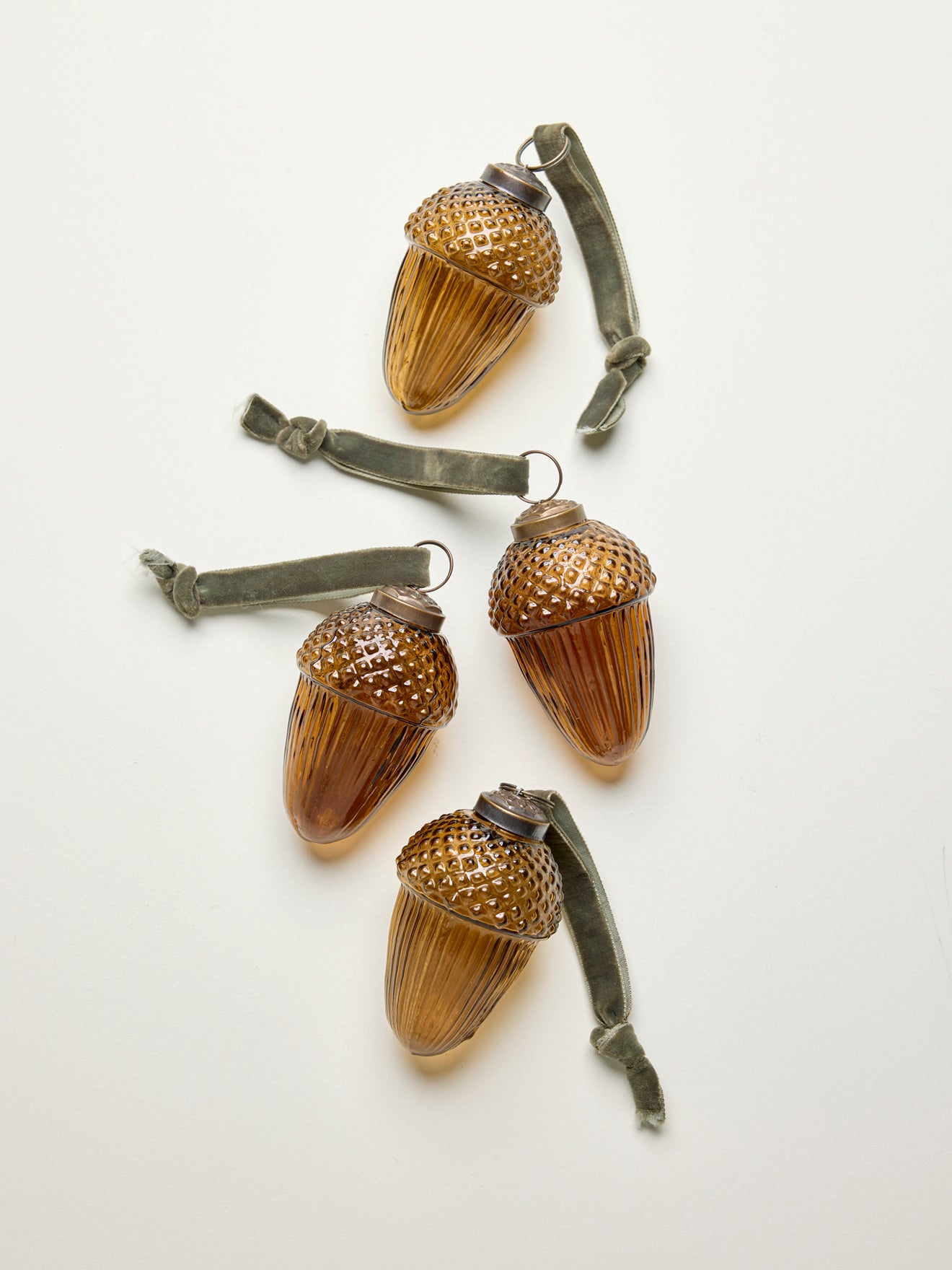 Eichelanhänger aus Glas, 3er-Set