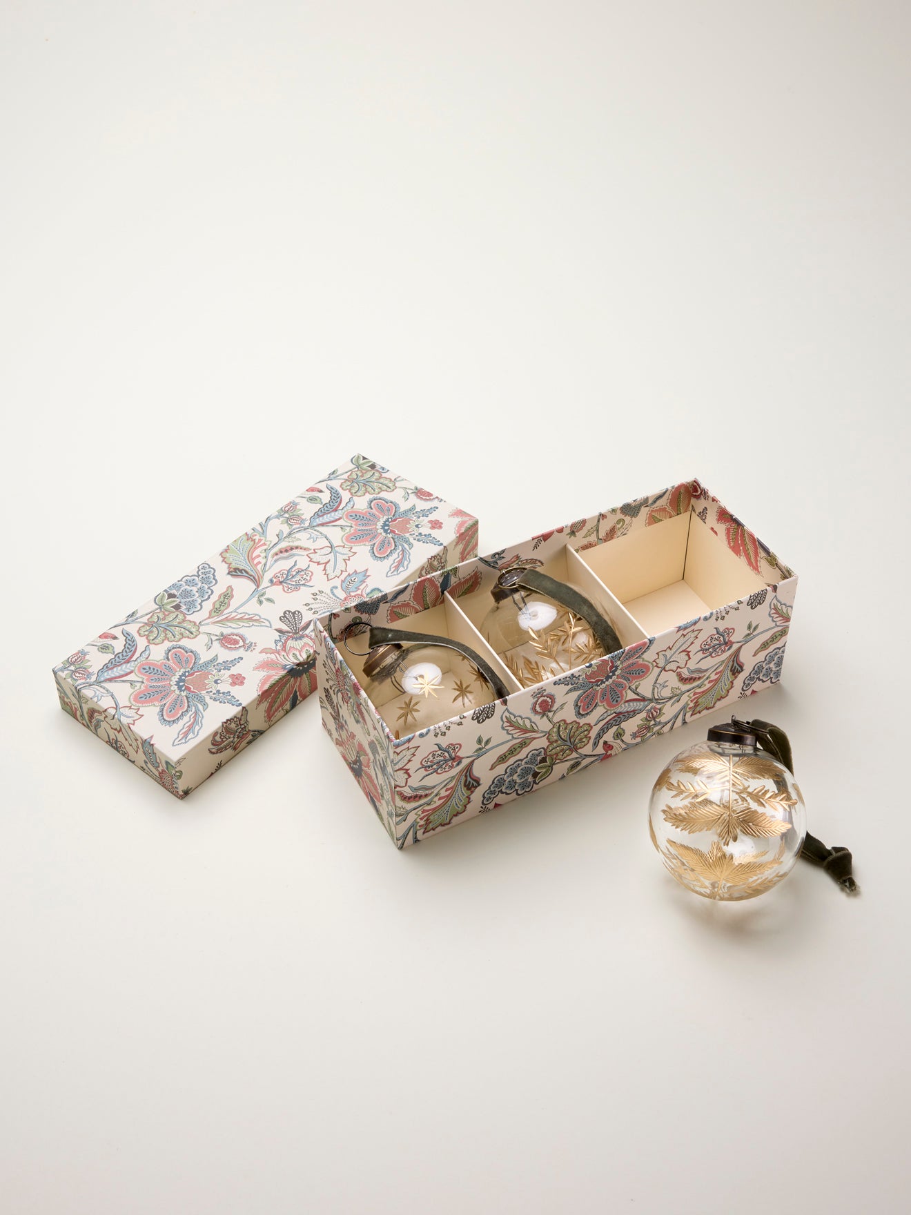 Weihnachtskugeln aus Glas, handbemalt, 3er-Set