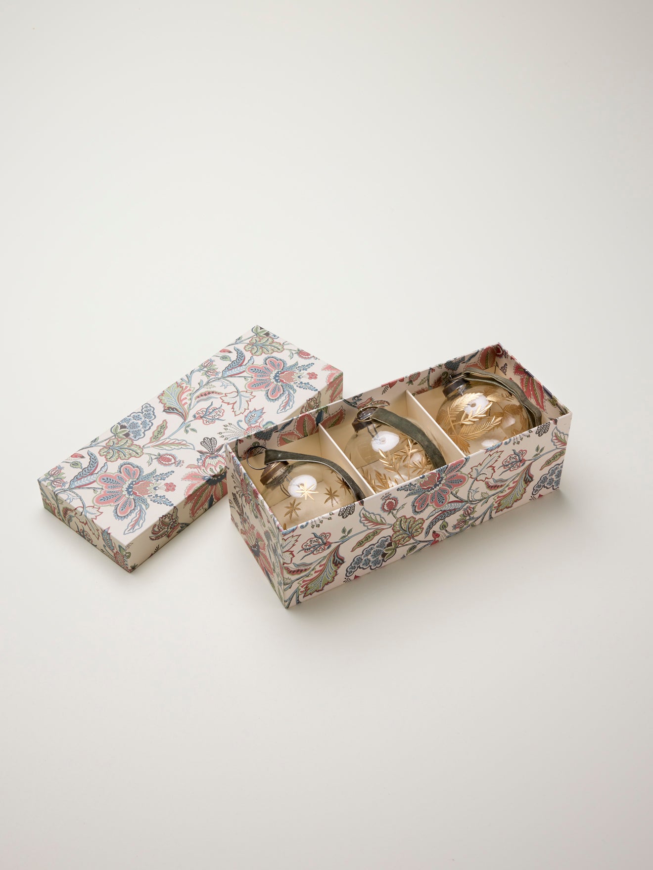 Weihnachtskugeln aus Glas, handbemalt, 3er-Set