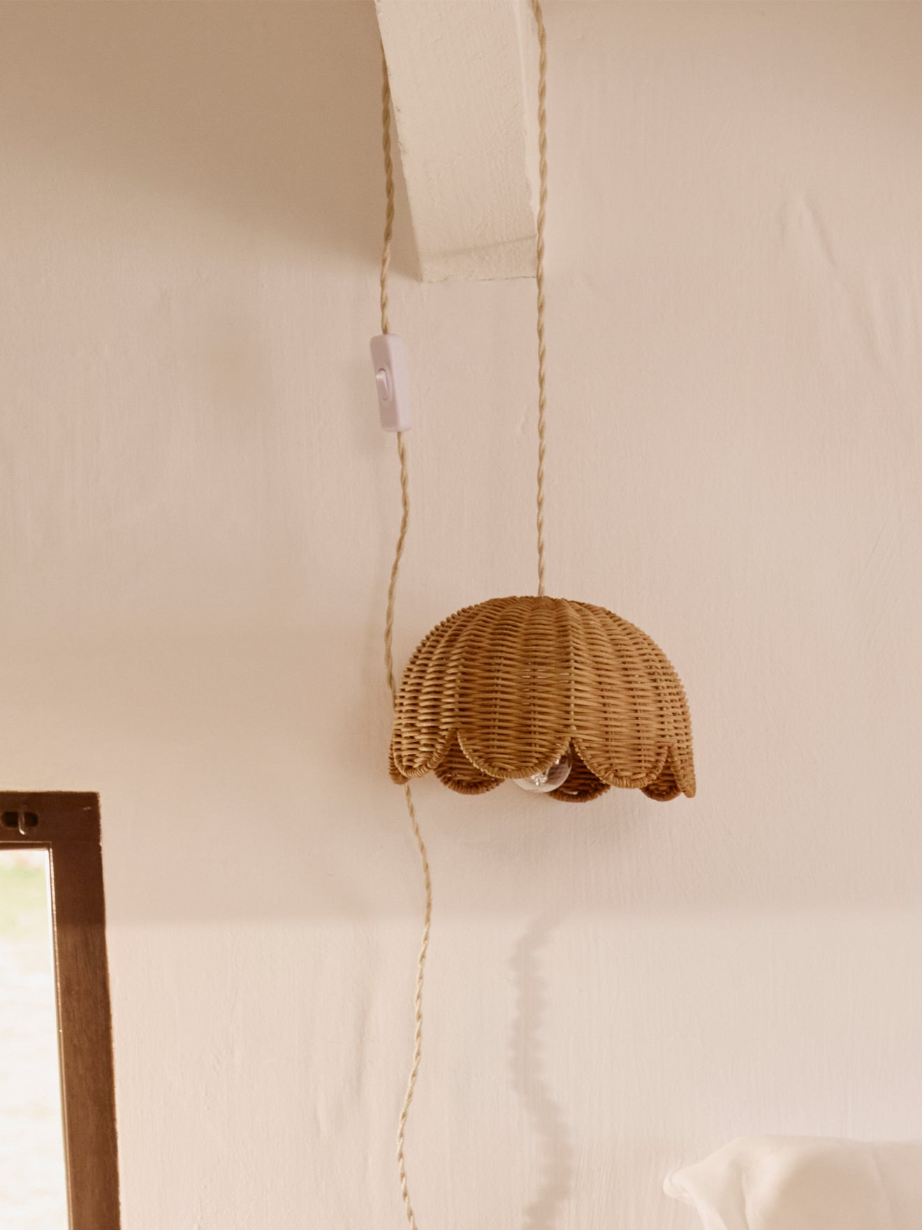 Hängelampe aus Rattan