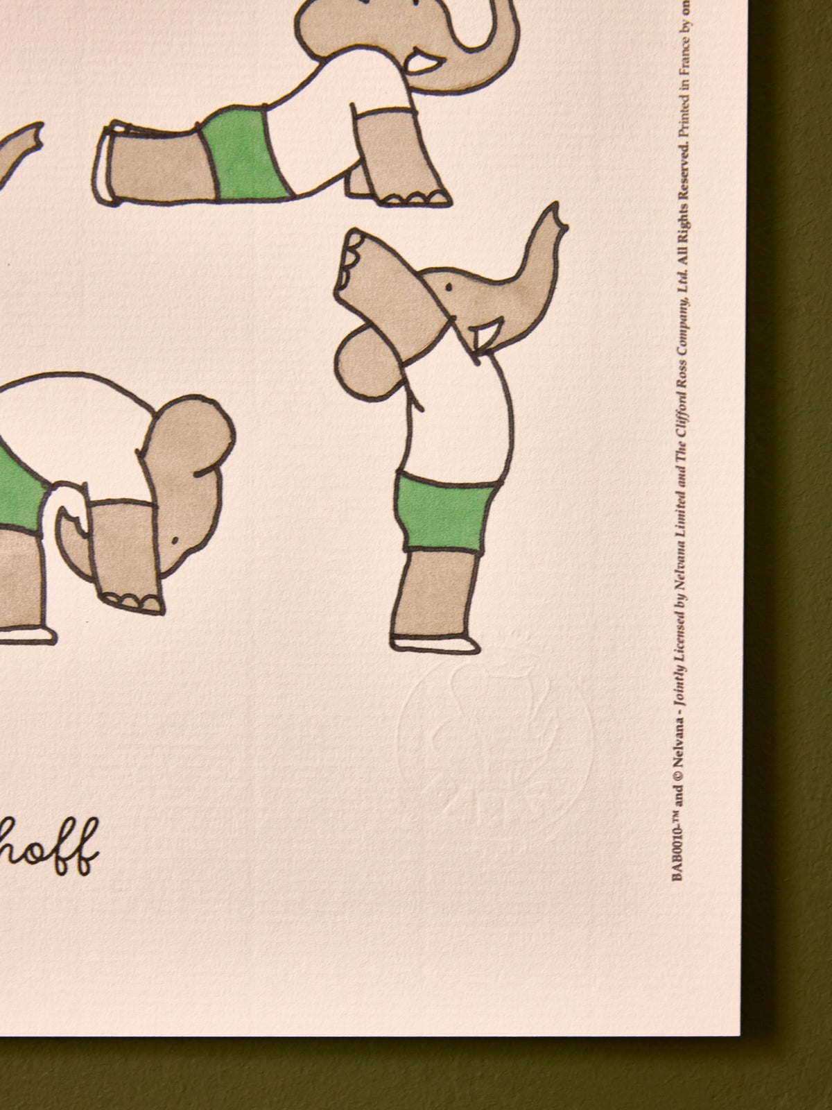 Poster „Babar macht Yoga“ – Cyrillus X Oneart