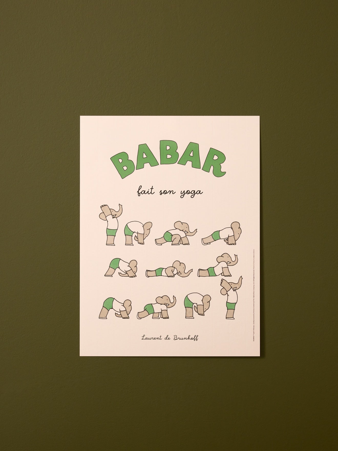 Poster „Babar macht Yoga“ – Cyrillus X Oneart