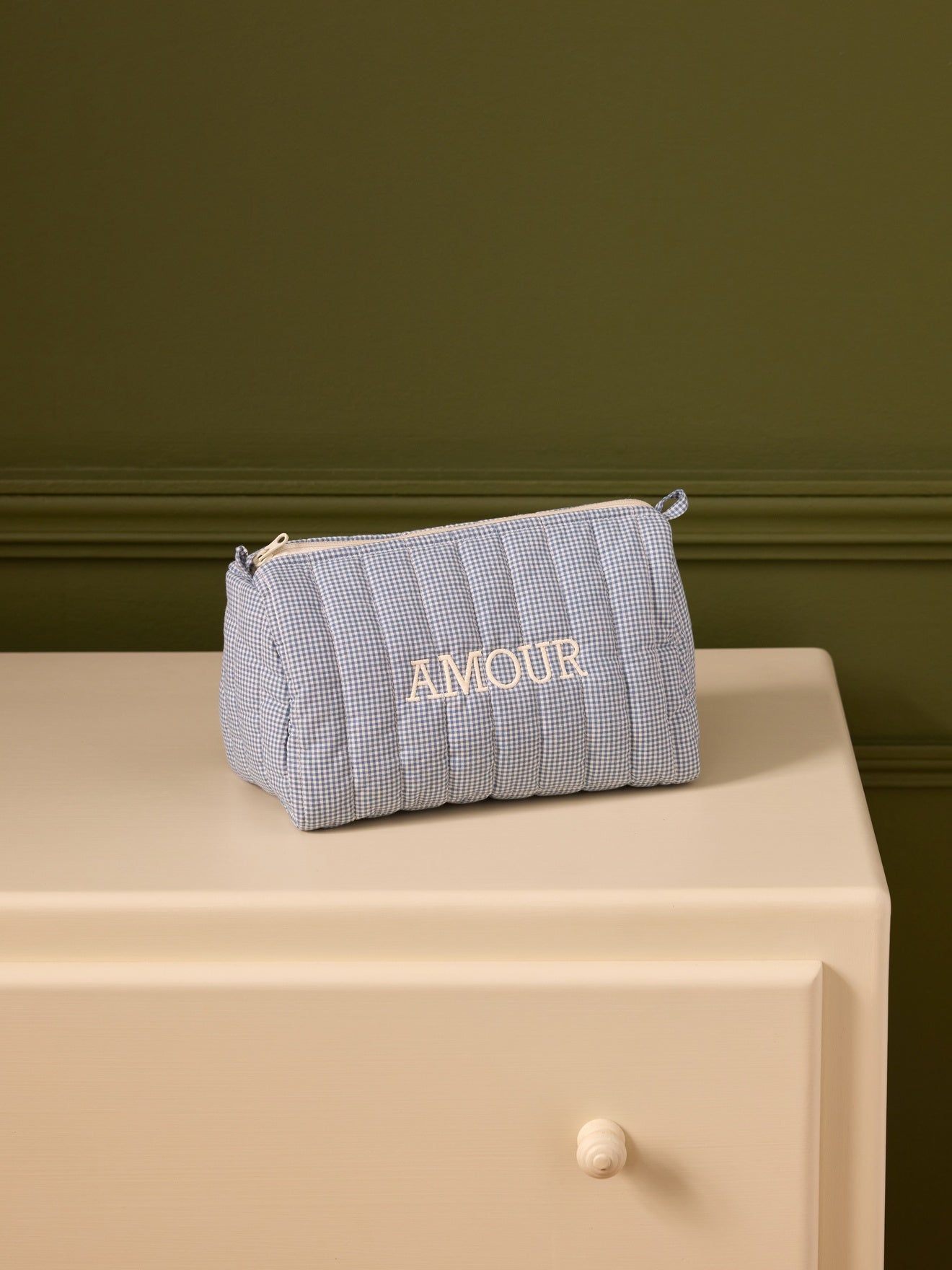 Kulturtasche aus Vichy-Baumwolle