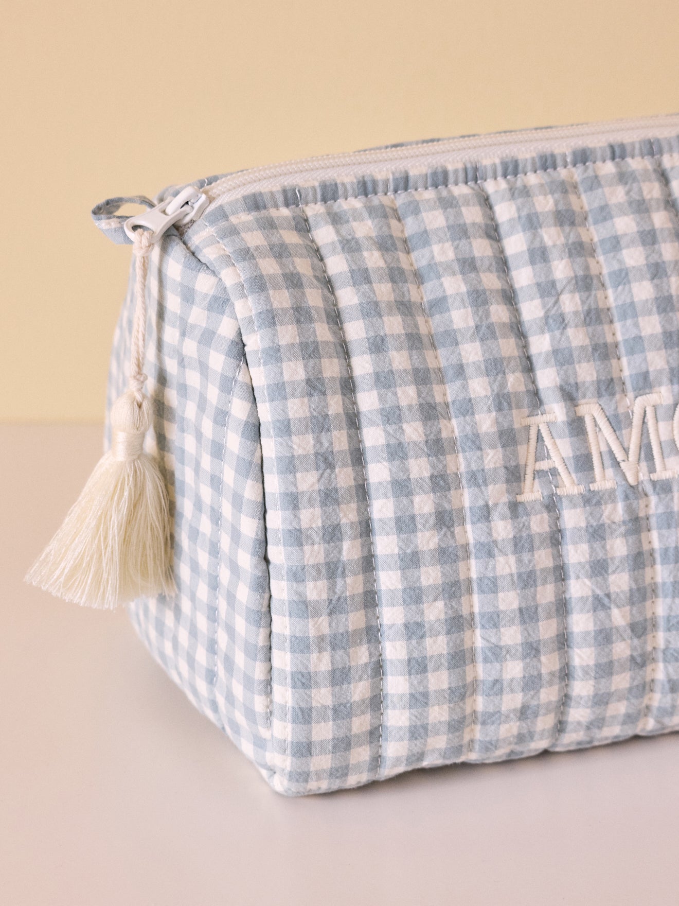 Kulturtasche aus Vichy-Baumwolle