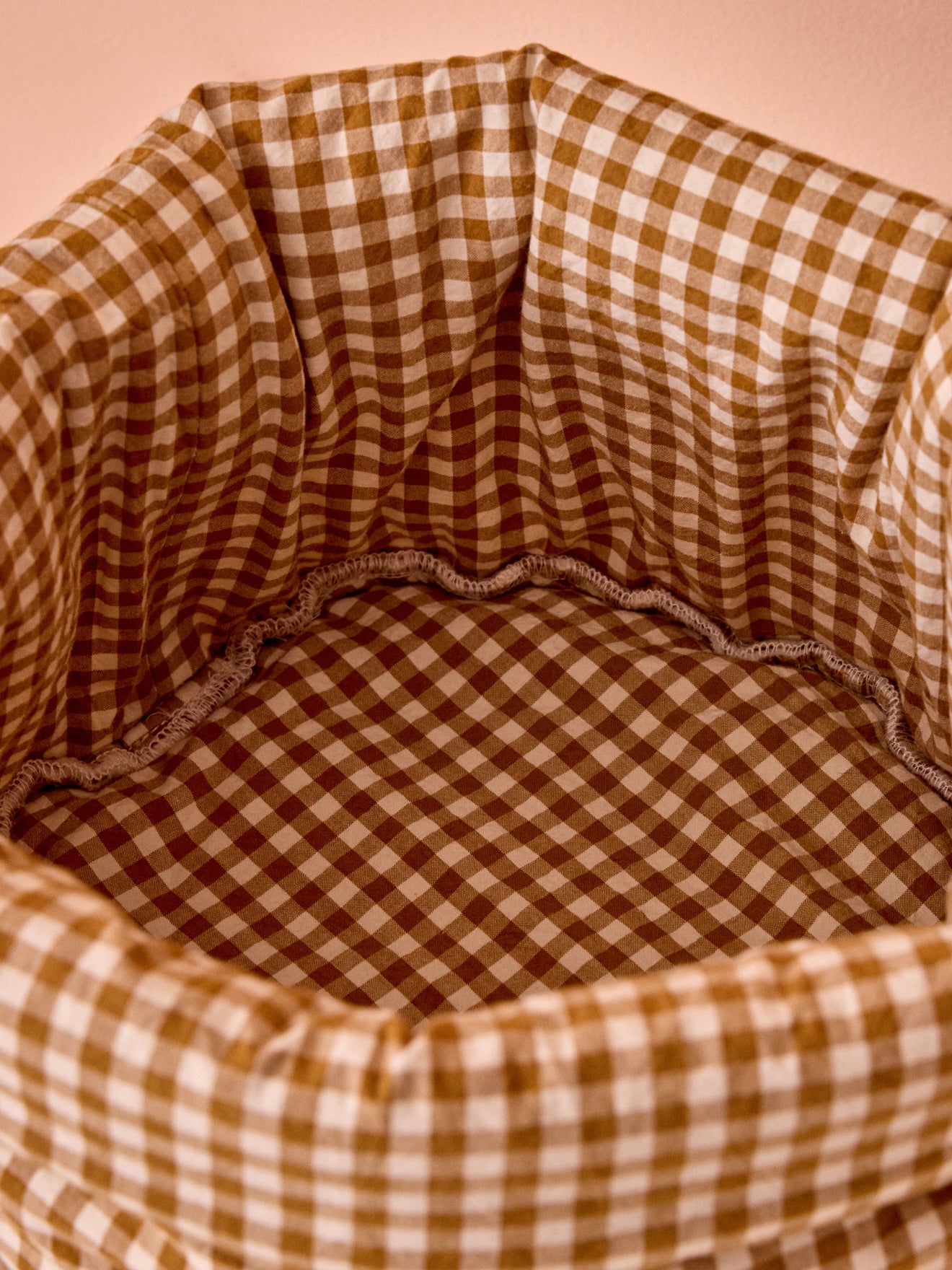 Gesteppter Aufbewahrungskorb mit Vichy-Karos