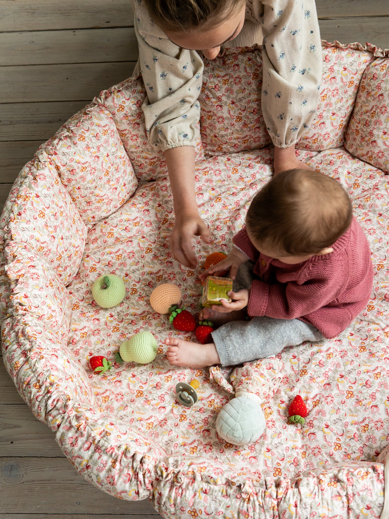 Mobile aus Wolle „Wolken und Tropfen“