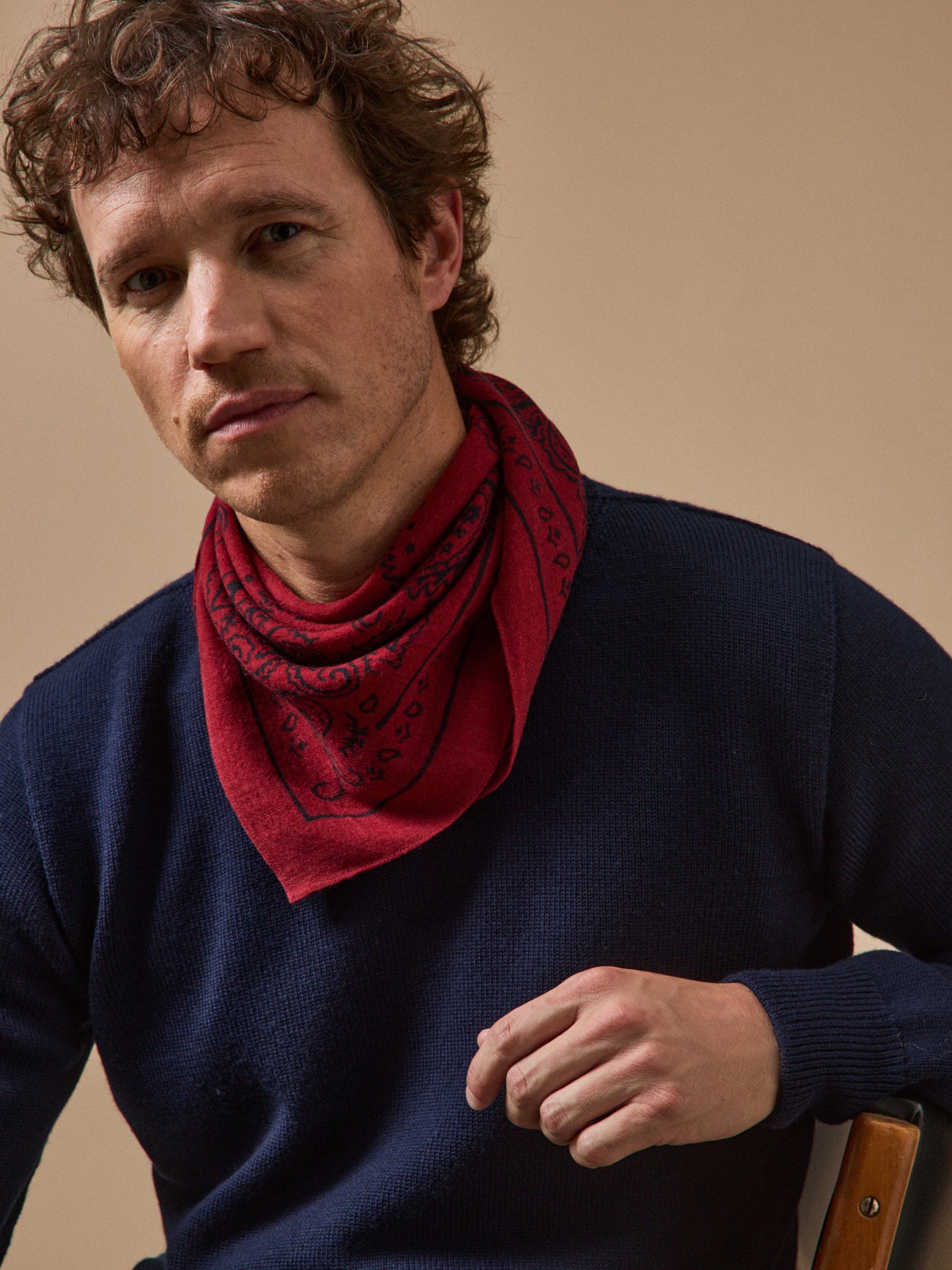 Unisex-Bandana aus Wollstoff mit Print