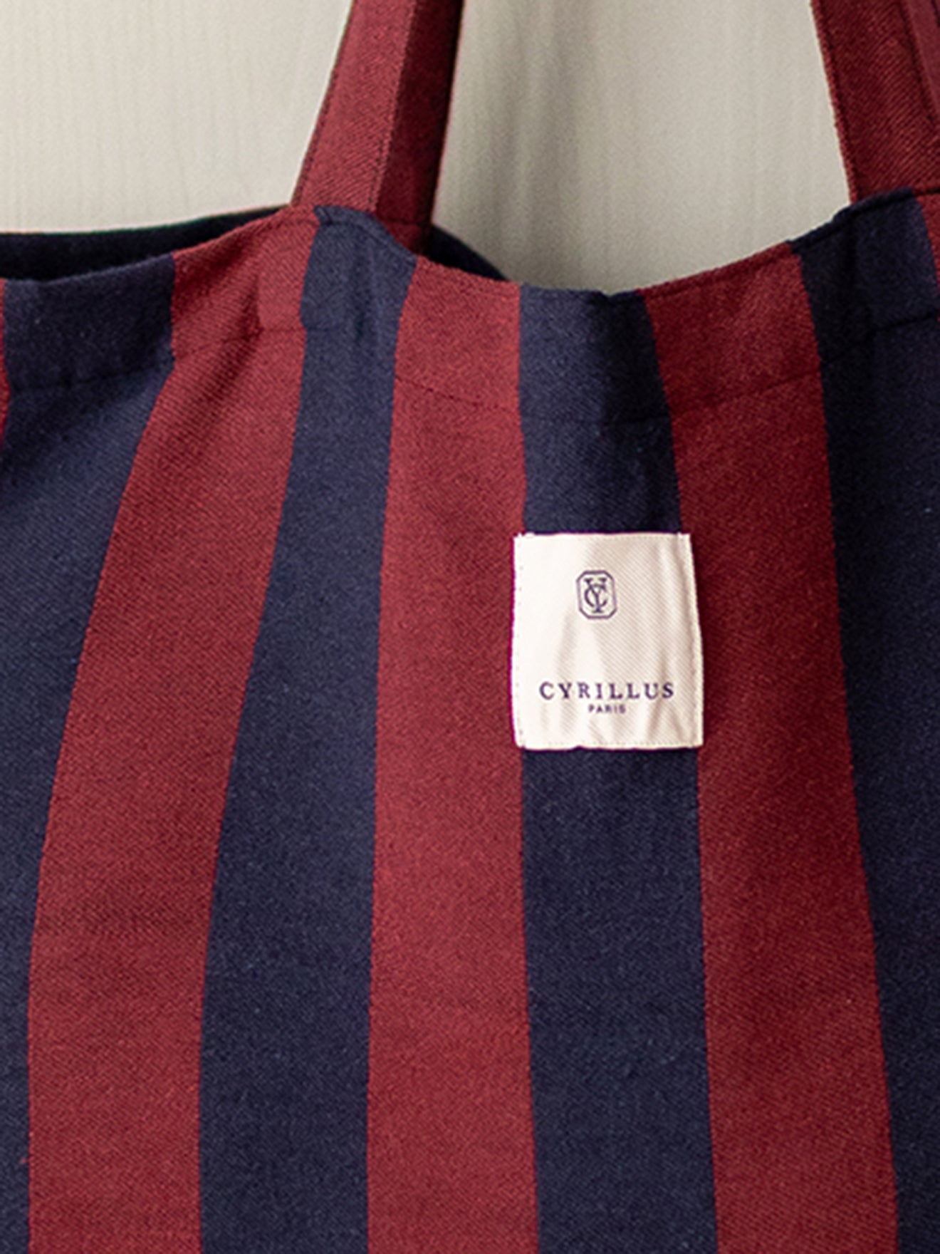 SAC Sac fourre tout RAYURE MARINE/BORDEAUX