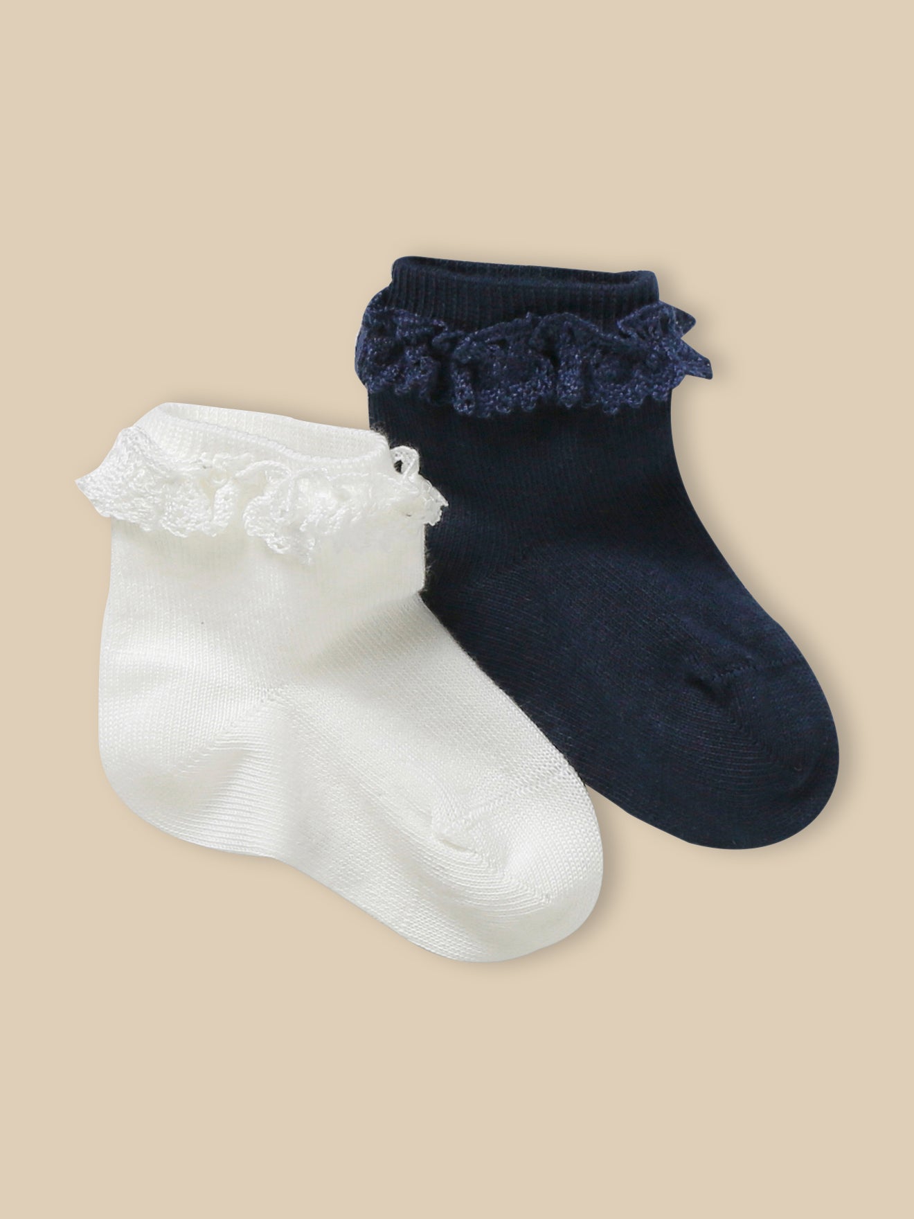 Babysöckchen mit Spitze im 2er-Pack
