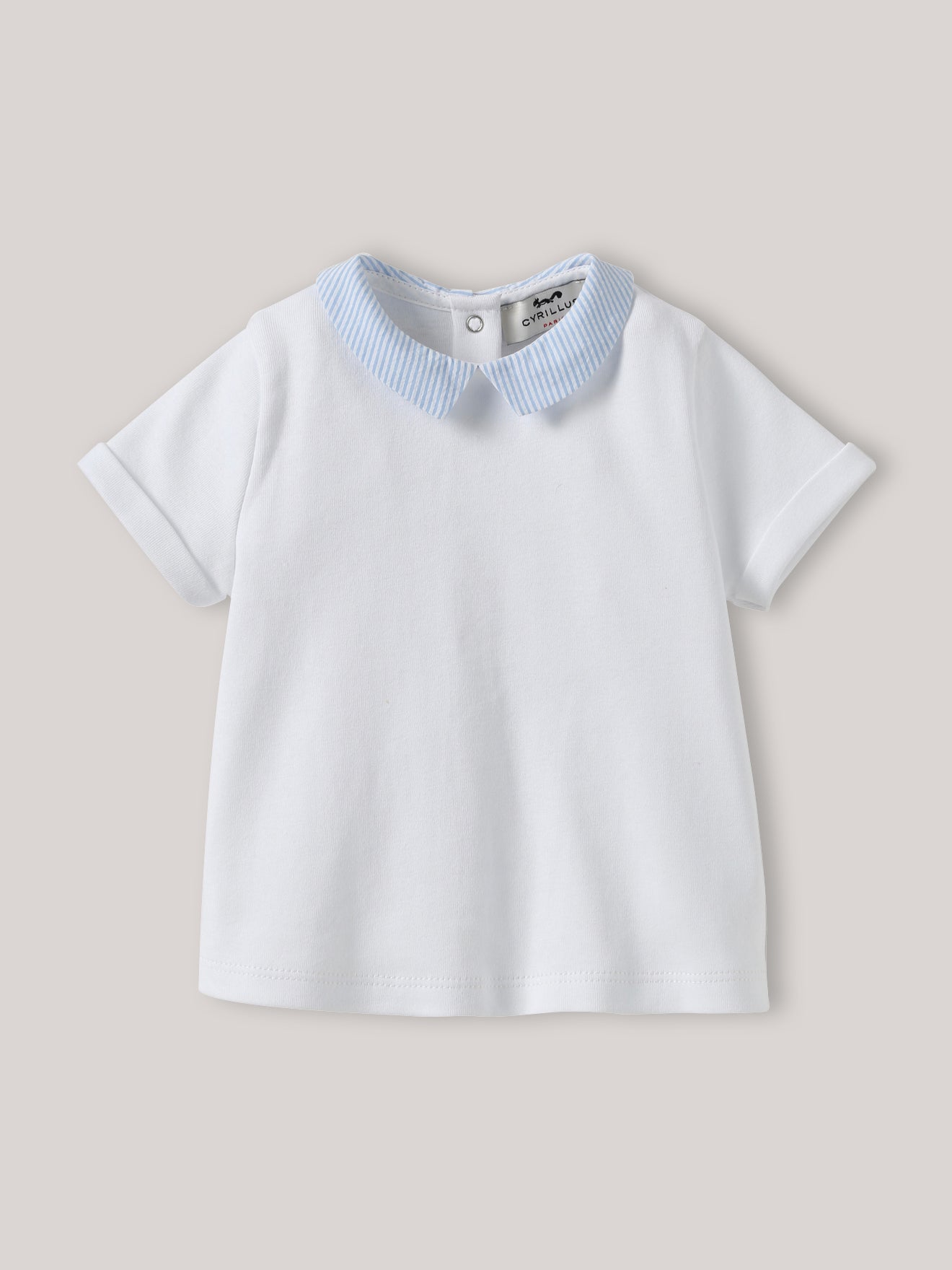 Baby T-Shirt mit Kragen aus Seersucker