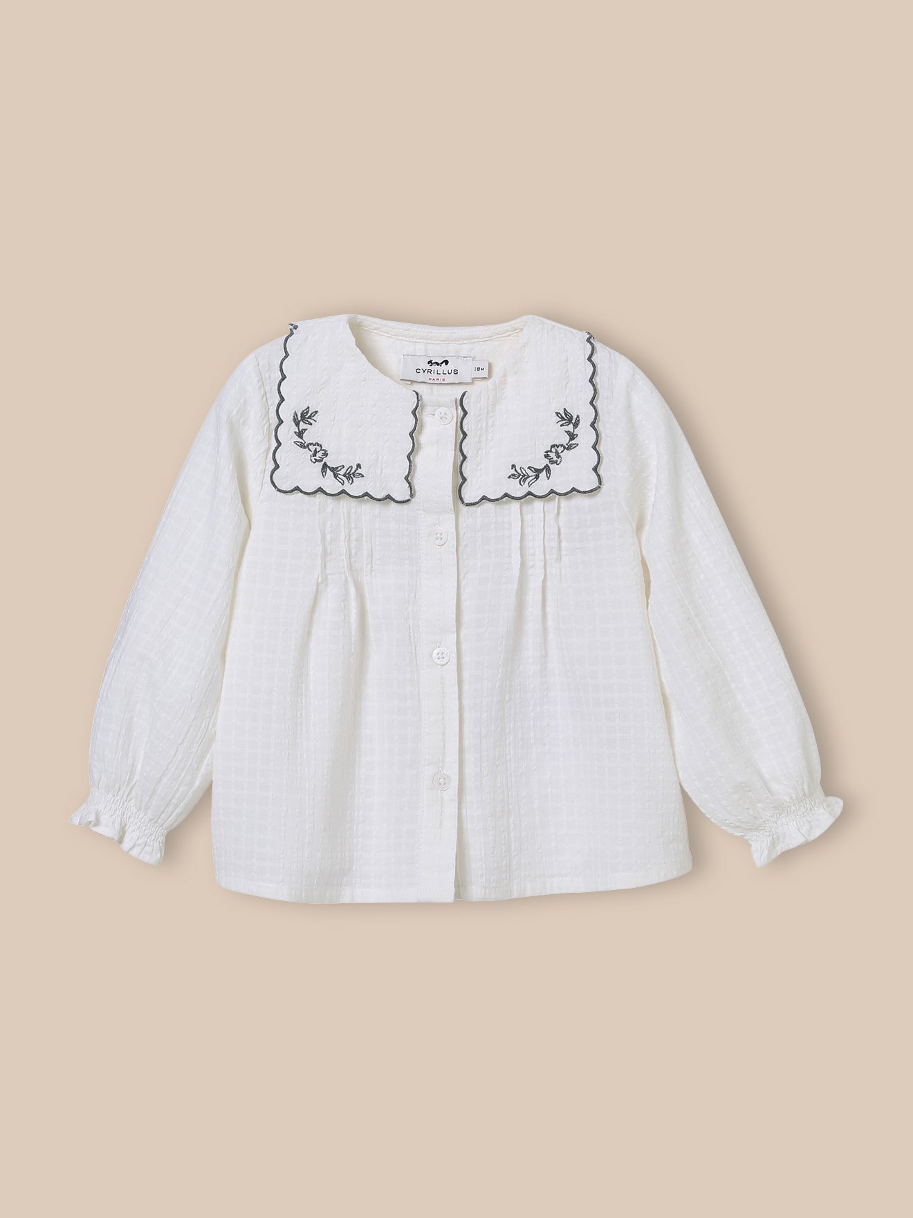 Baby-Bluse mit besticktem Kragen