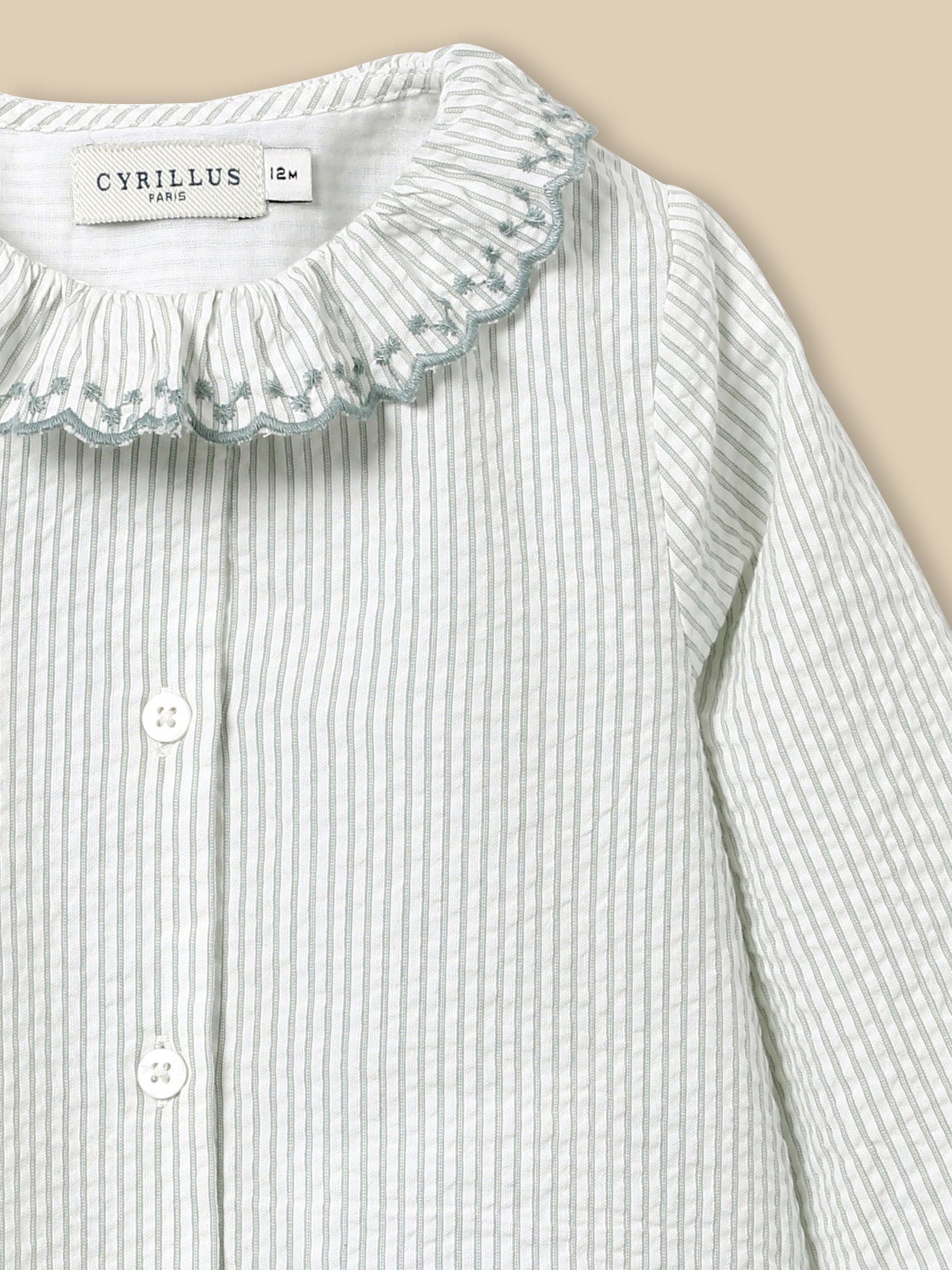 Bluse mit besticktem Kragen, Baby