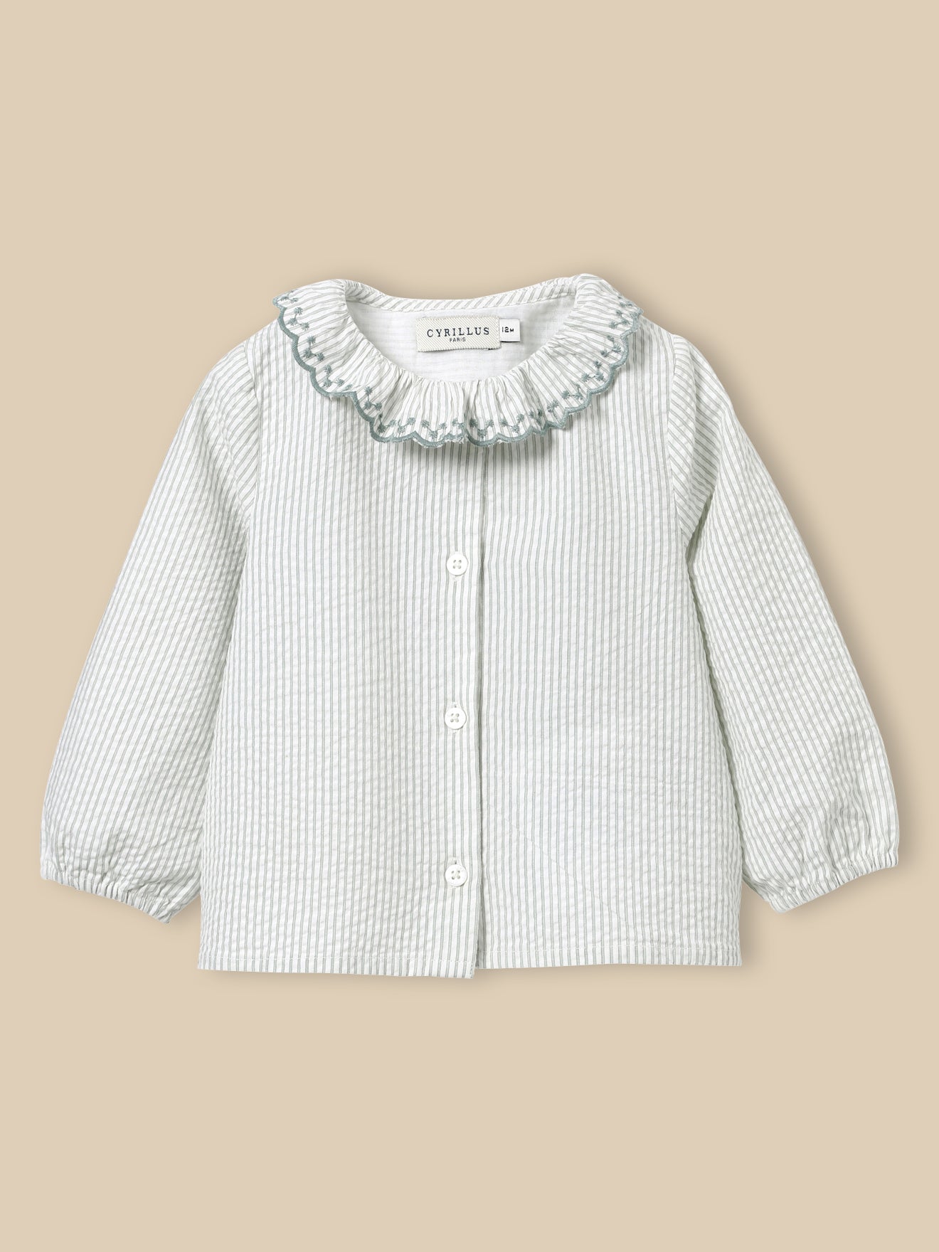 Bluse mit besticktem Kragen, Baby