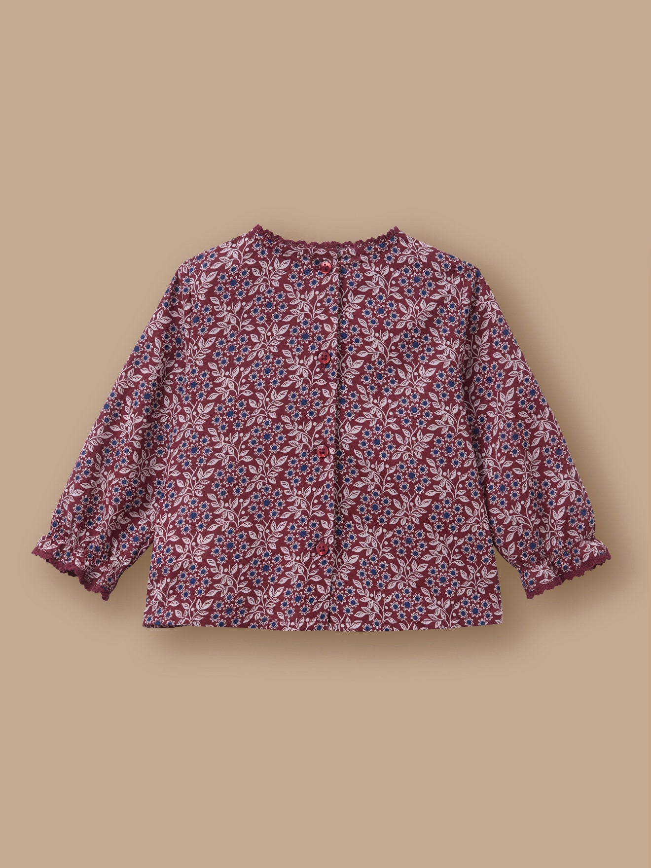 Bluse mit Print und Spitzenkragen für Babys