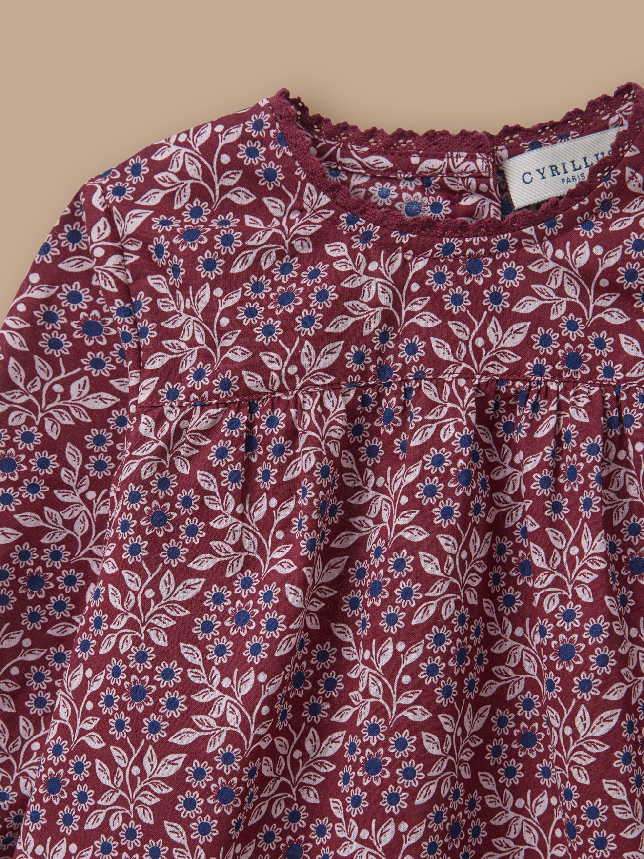 Bluse mit Print und Spitzenkragen für Babys