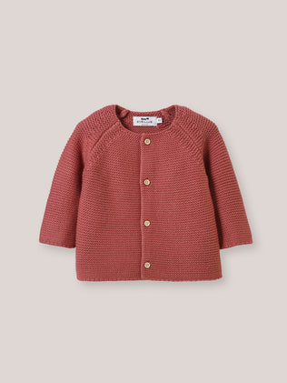 Baby-Strickjacke aus Wolle und Bio-Baumwolle