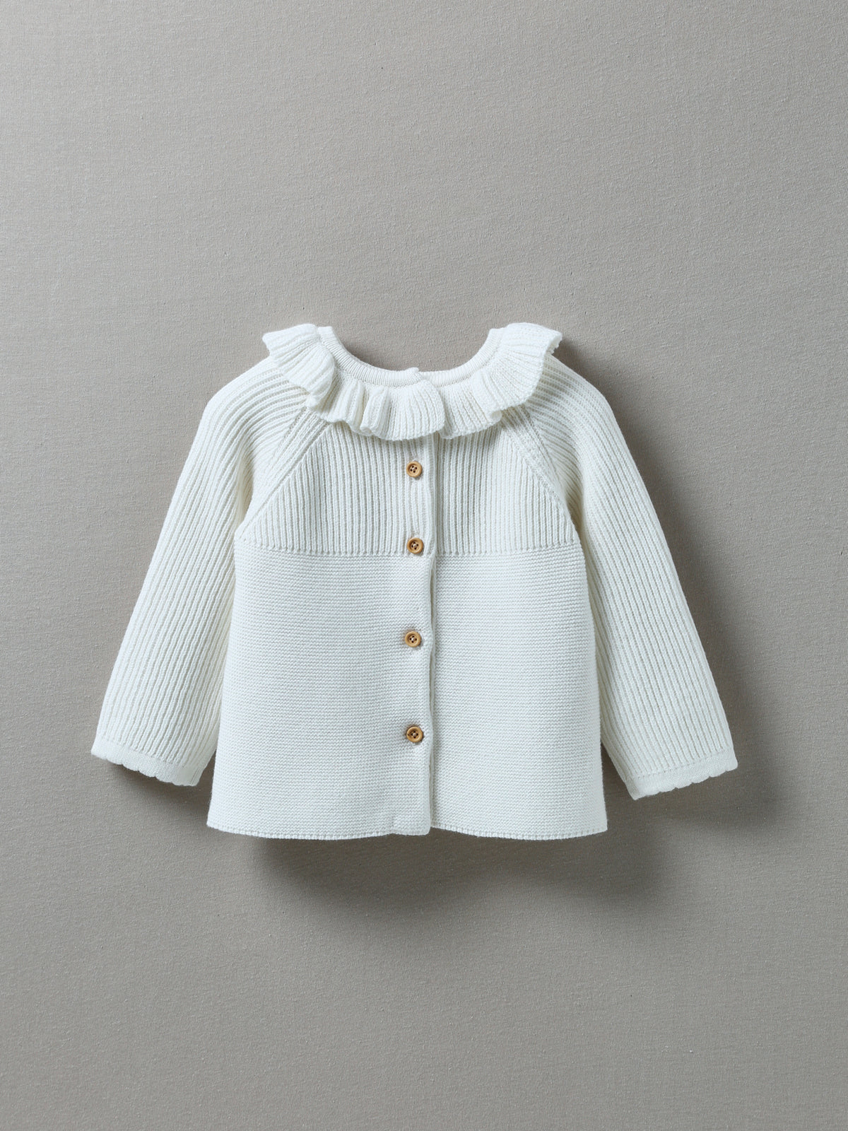 Baby-Cardigan mit Volant-Kragen