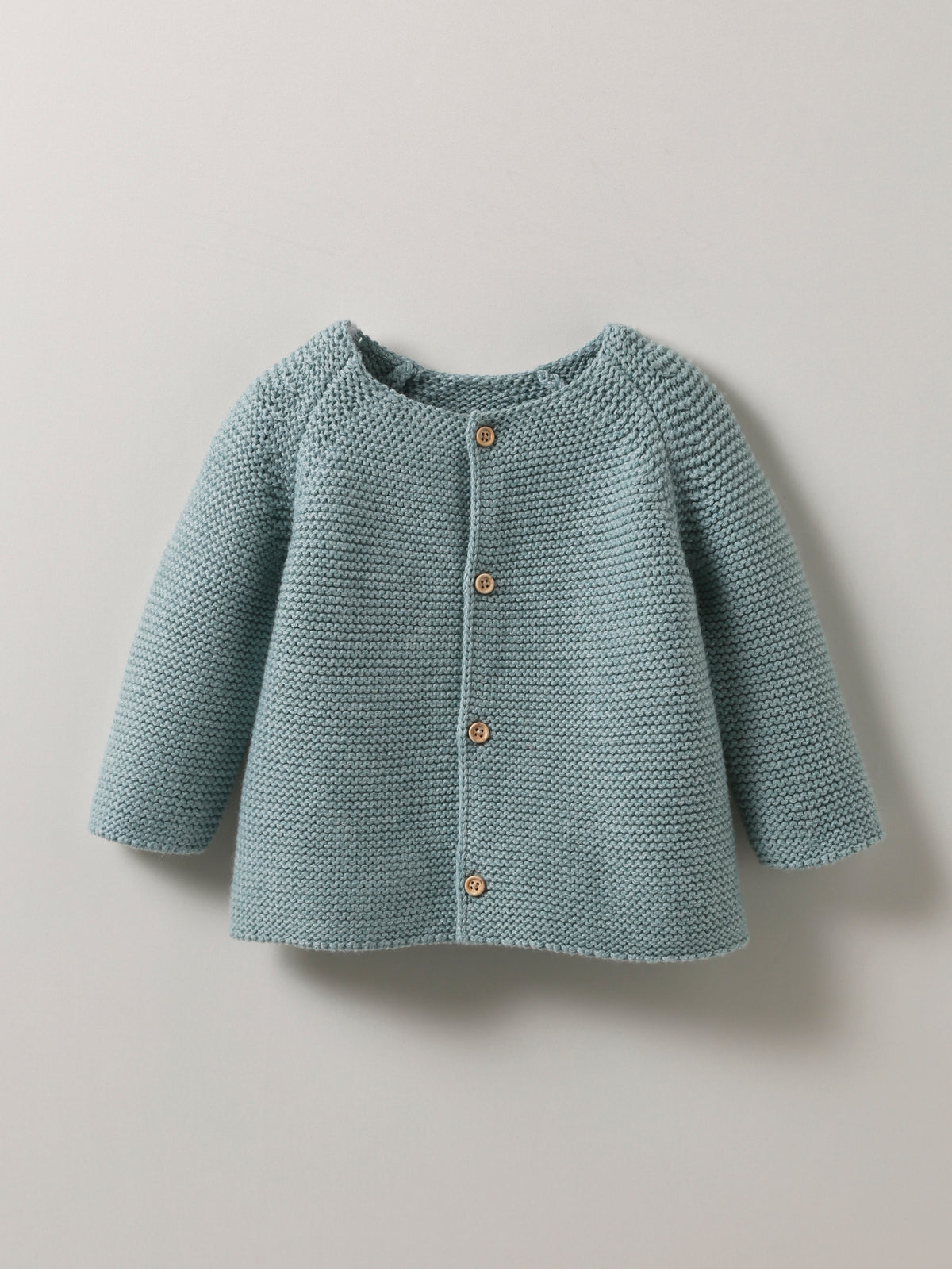 Baby-Strickjacke aus Wolle und Bio-Baumwolle