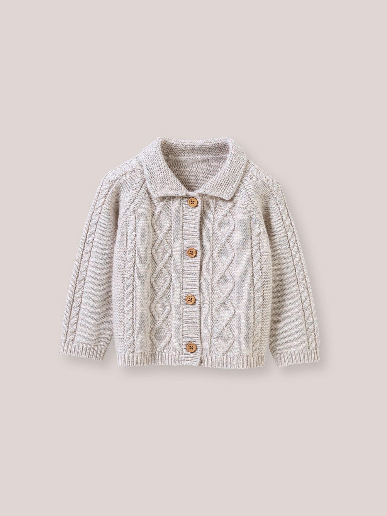 Baby-Cardigan aus Wolle mit Zopfmuster