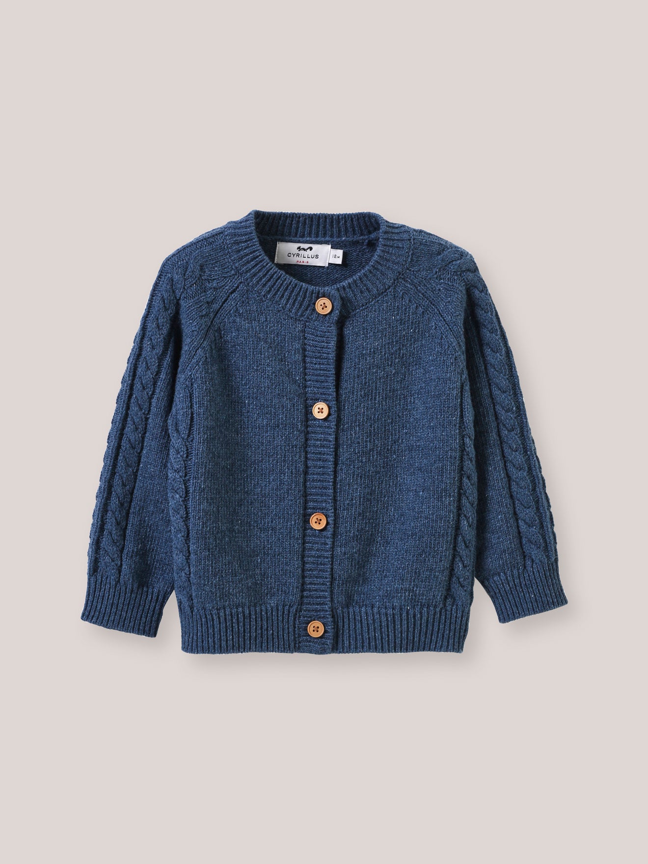 Baby-Cardigan mit Zopfmuster