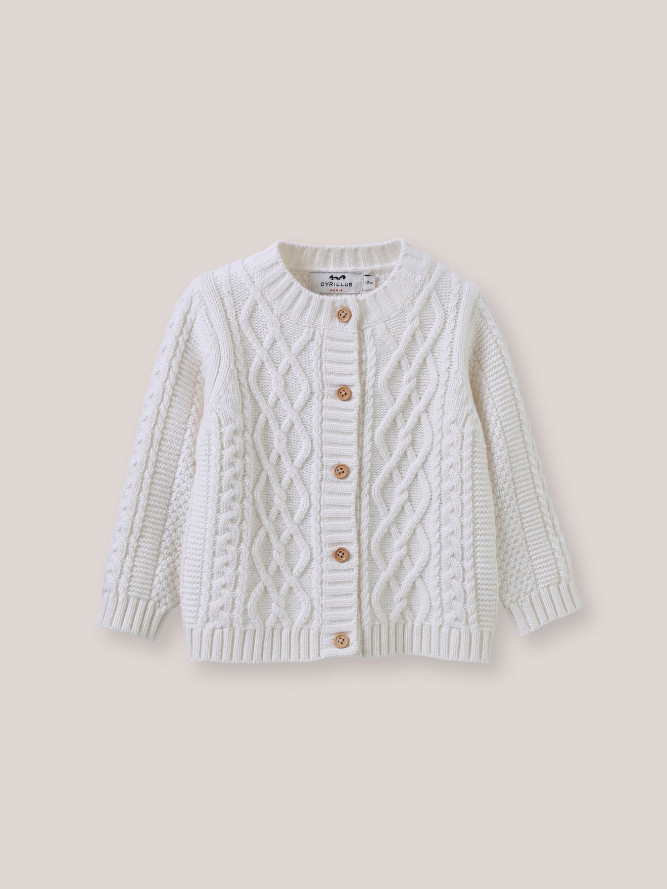 Baby-Cardigan mit Zopfmuster