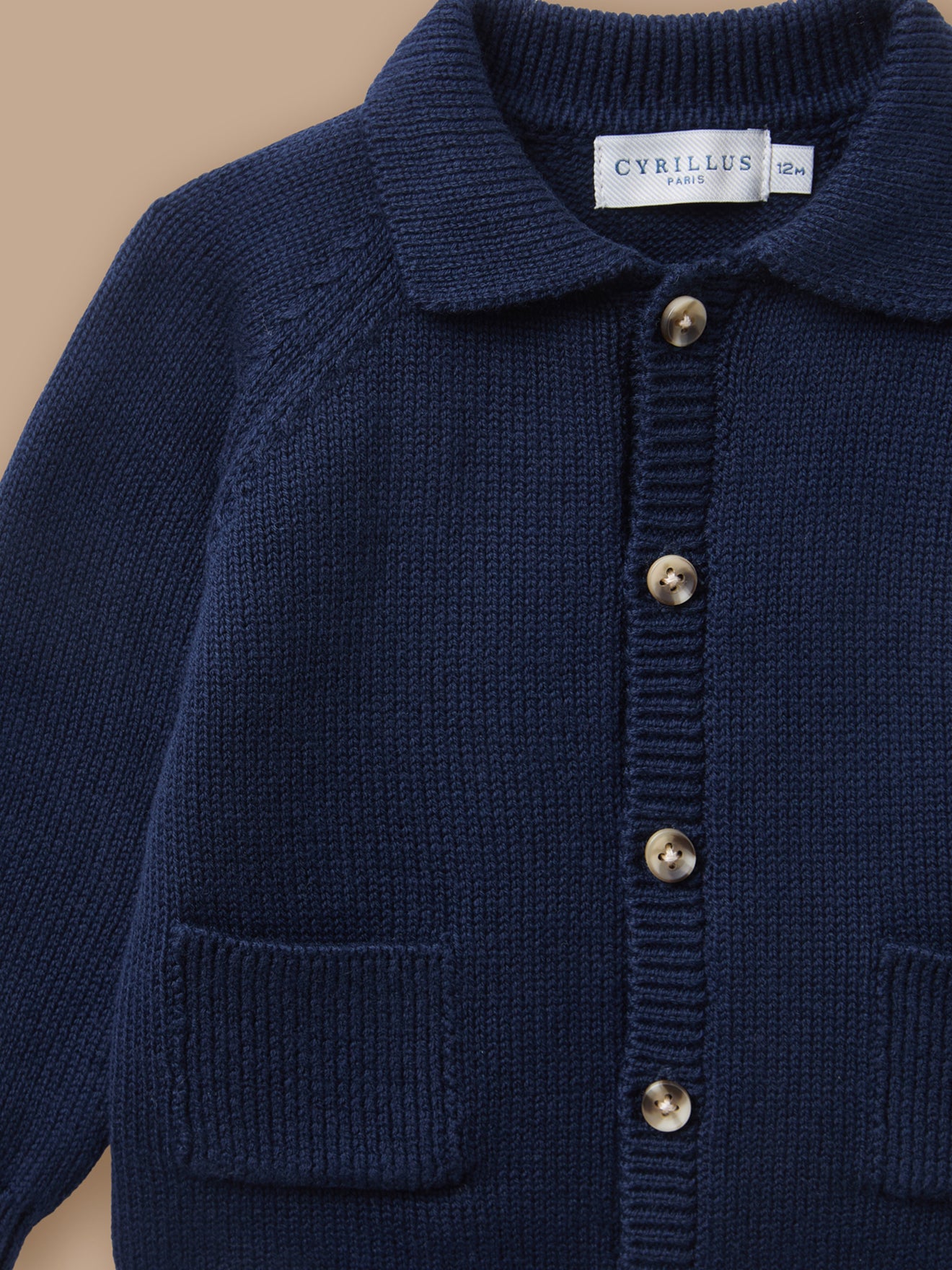 Baby-Cardigan mit Polo-Kragen