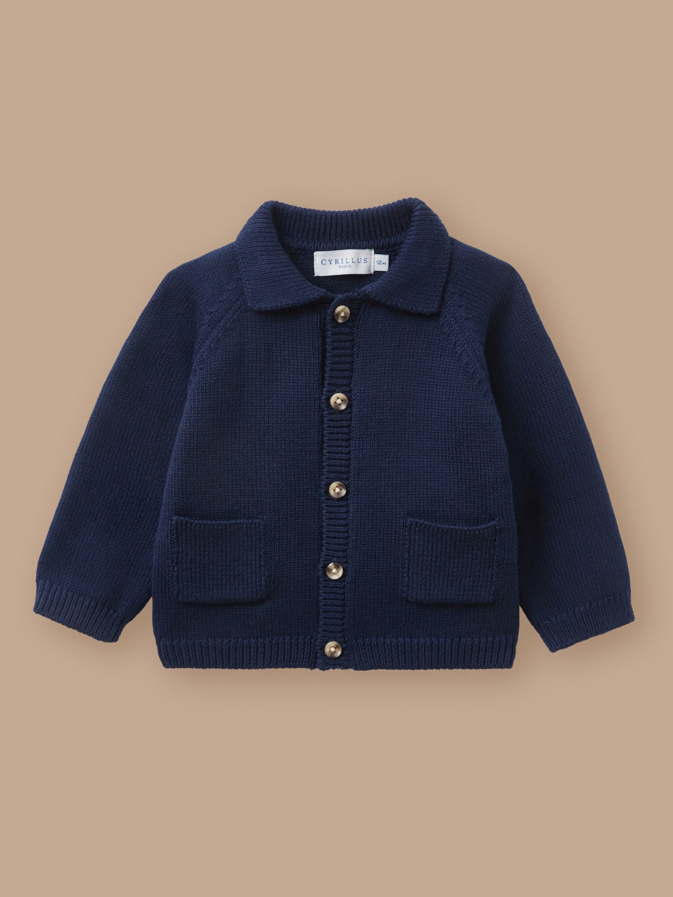 Baby-Cardigan mit Polo-Kragen