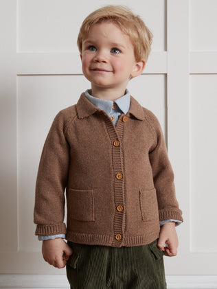 Baby-Cardigan mit Polo-Kragen