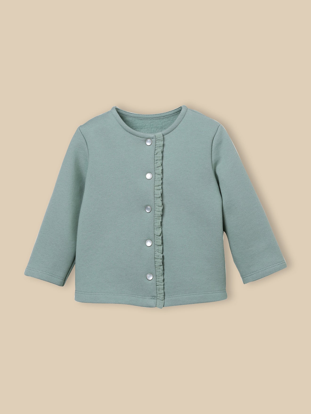 Strickjacke, Baby, aus Molton - Bio-Baumwolle