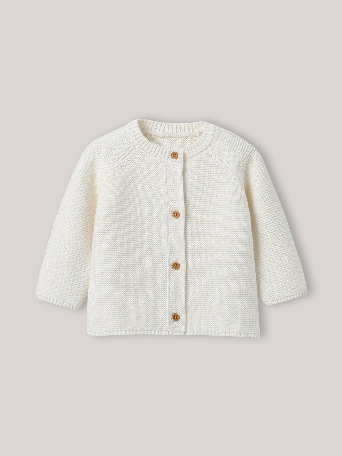 Baby-Cardigan aus Bio-Baumwolle und Wolle