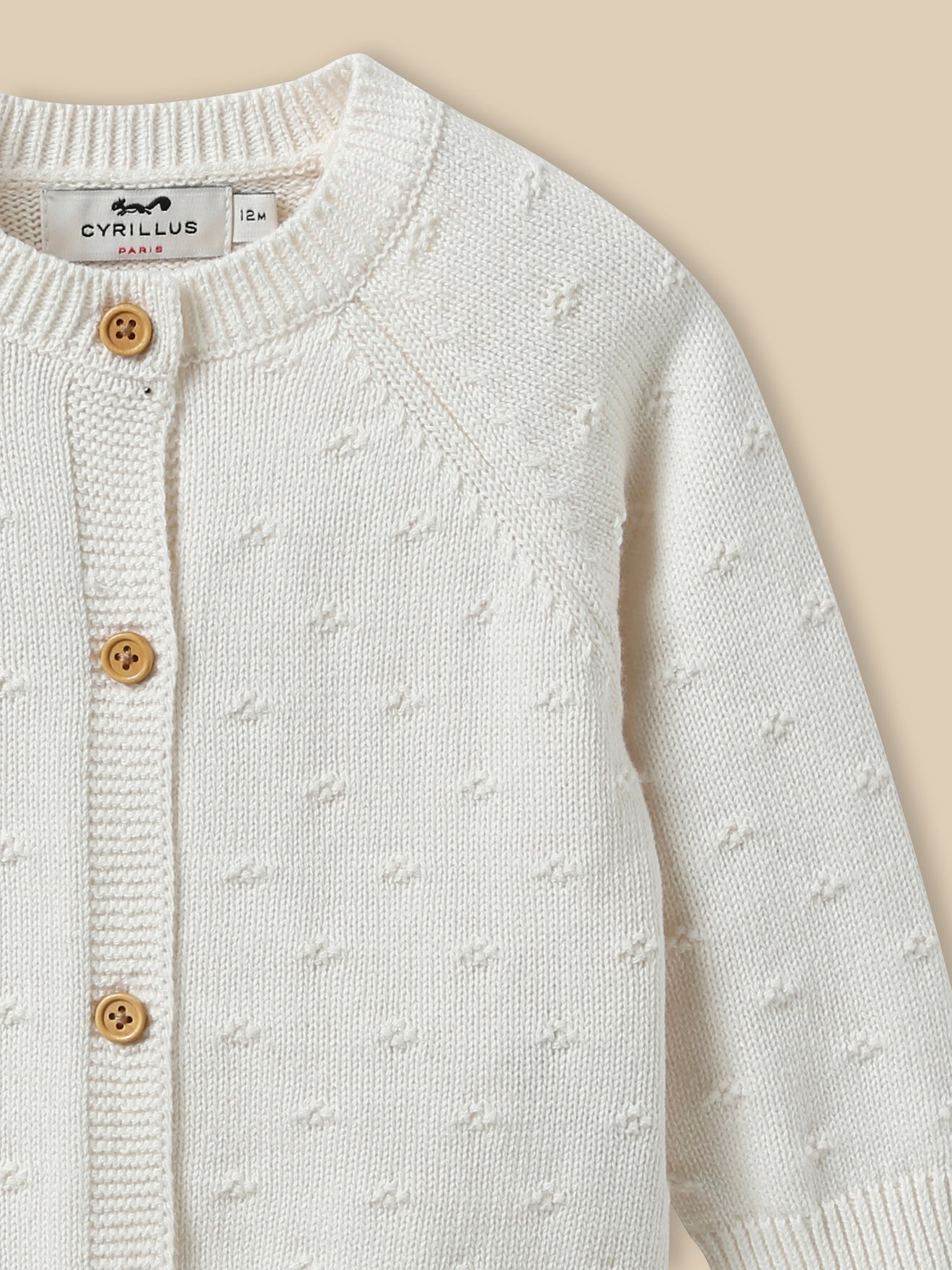 Baby-Cardigan mit Lochmuster – Bio-Baumwolle