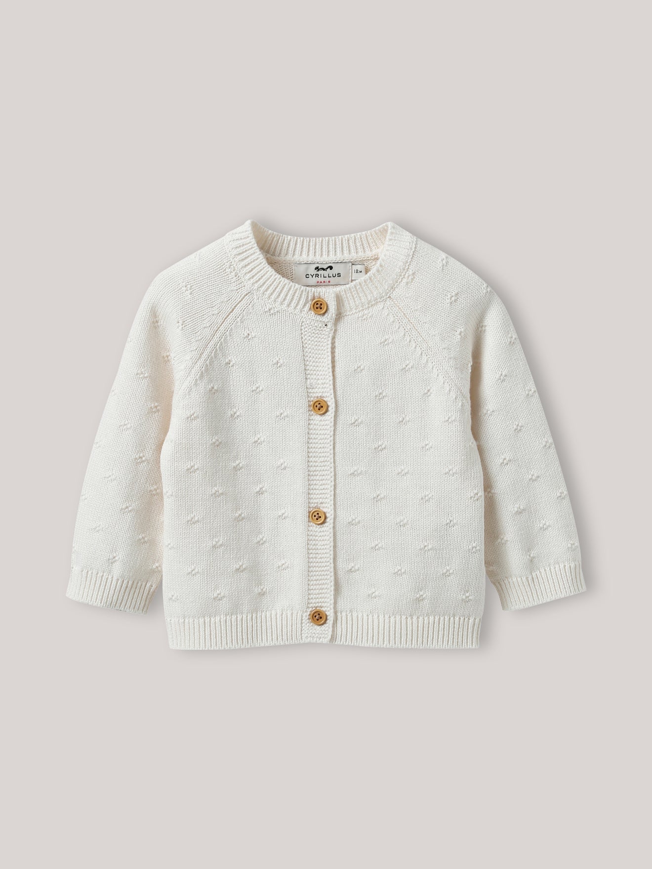 Baby-Cardigan mit Lochmuster – Bio-Baumwolle