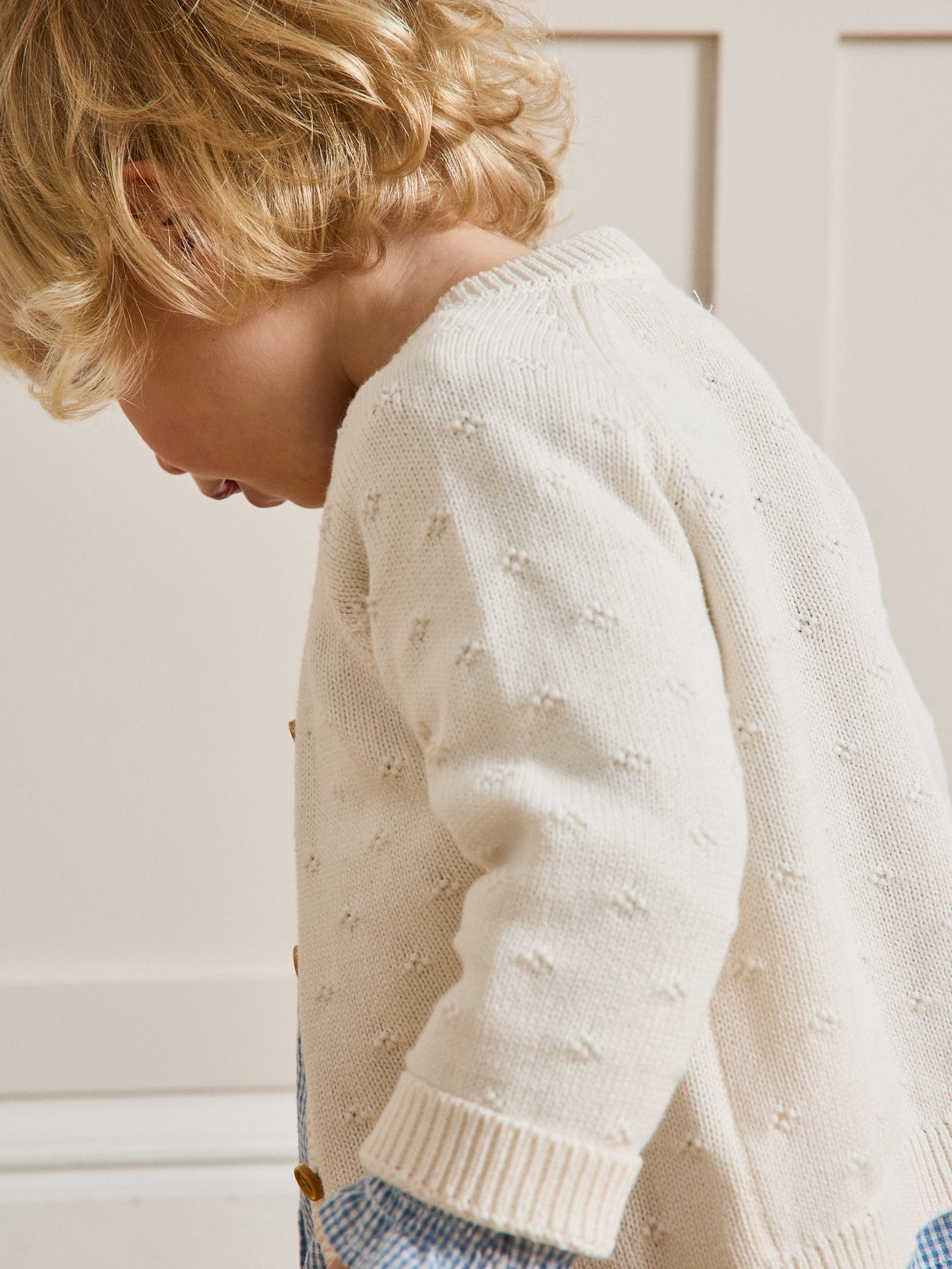 Baby-Cardigan mit Lochmuster – Bio-Baumwolle