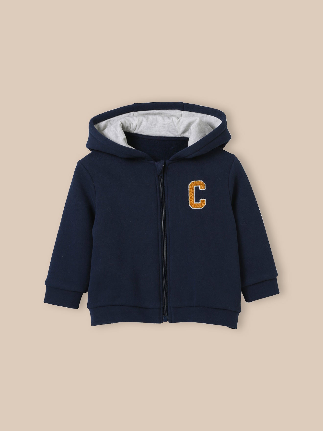 Baby-Kapuzenjacke mit Reißverschluss aus Bio-Baumwolle