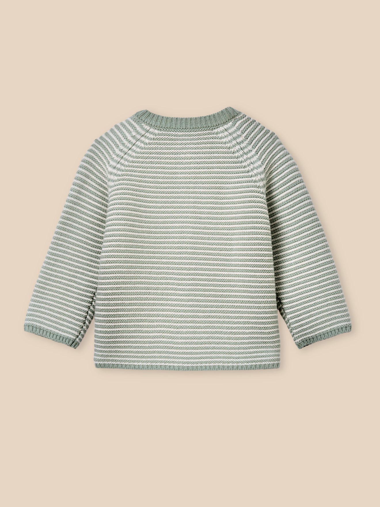 Gestreifte Strickjacke, Baby - Bio-Baumwolle